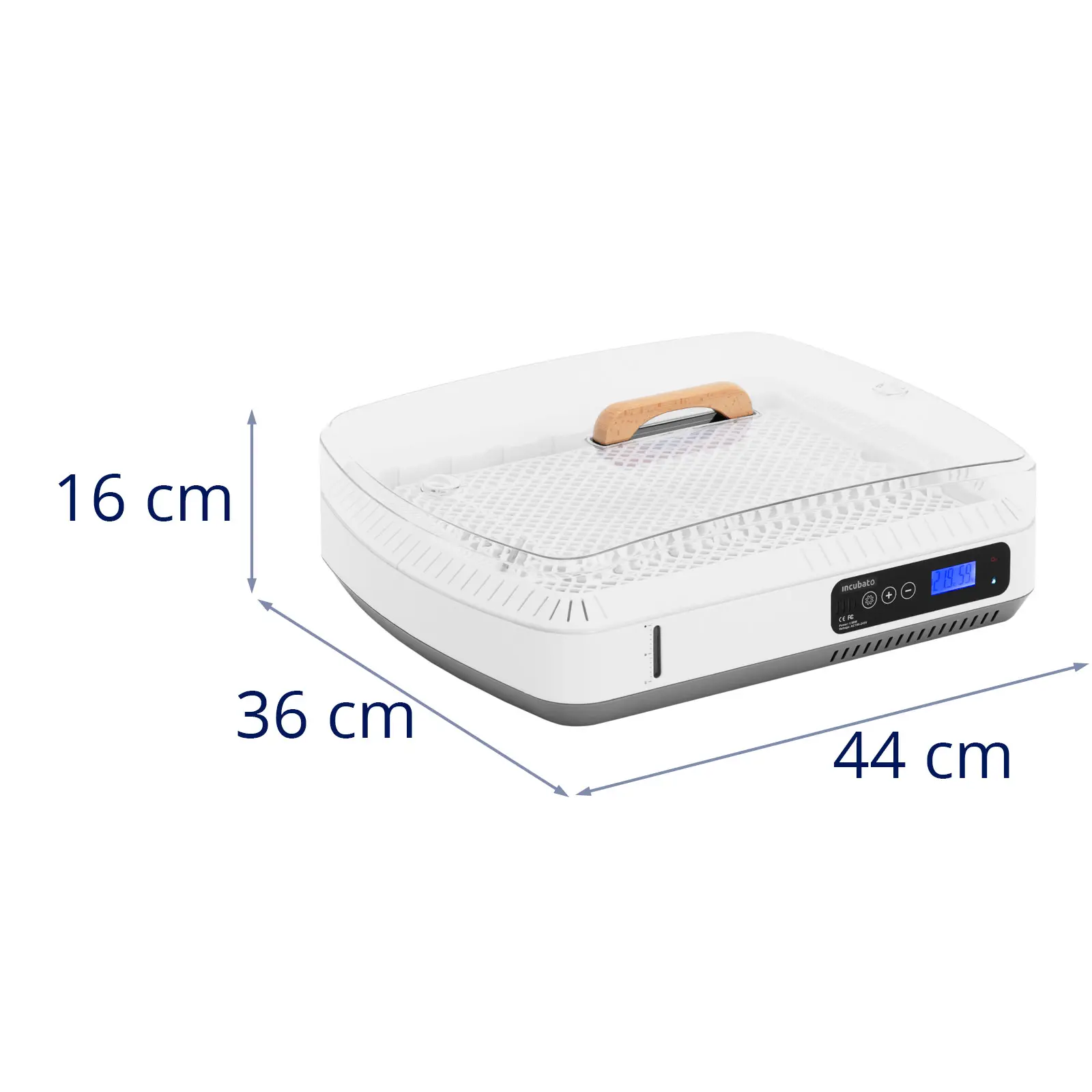 Umělá líheň - 35 vajec - včetně zavlažovacího systému a prosvěcovačky - plně automatická (Alarm teploty a vlhkosti: Ano)
