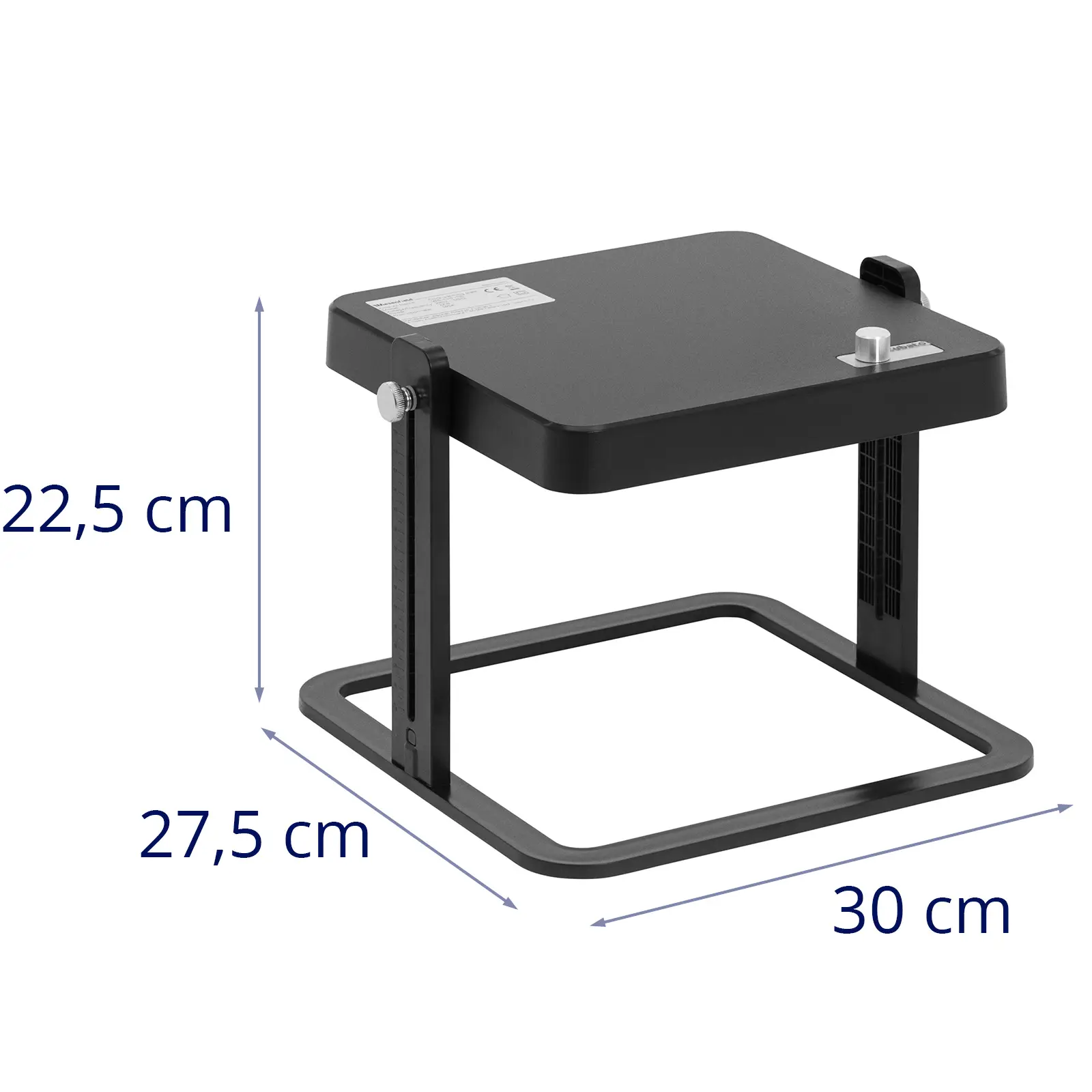 Lämpölevy tipuille - 27,4 x 27,4 cm - korkeus enintään 19,5 cm - 45 - 65 °C