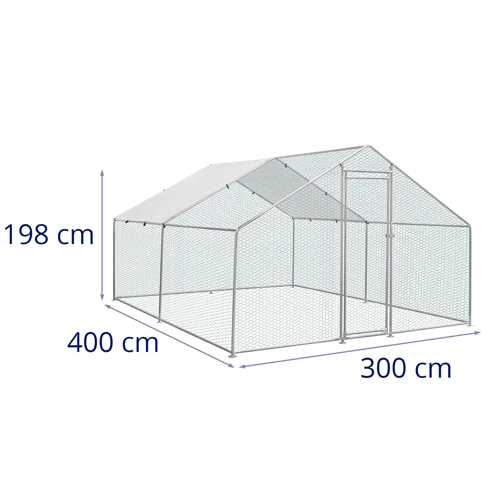 Chicken Coop - 300 x 400 x 198 cm - with tarpaulin