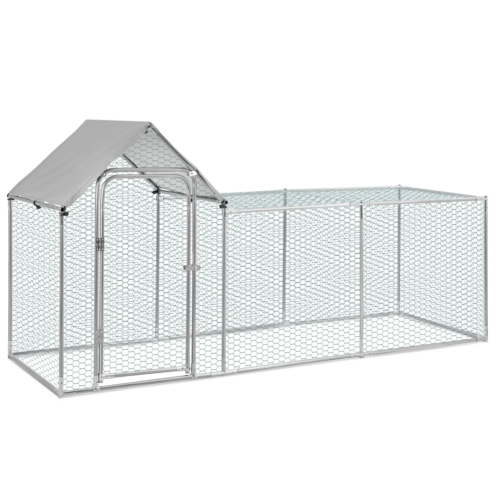 Cușcă pentru iepuri cu acoperiș cu vârf și ușă - 304 x 102 x 152 cm