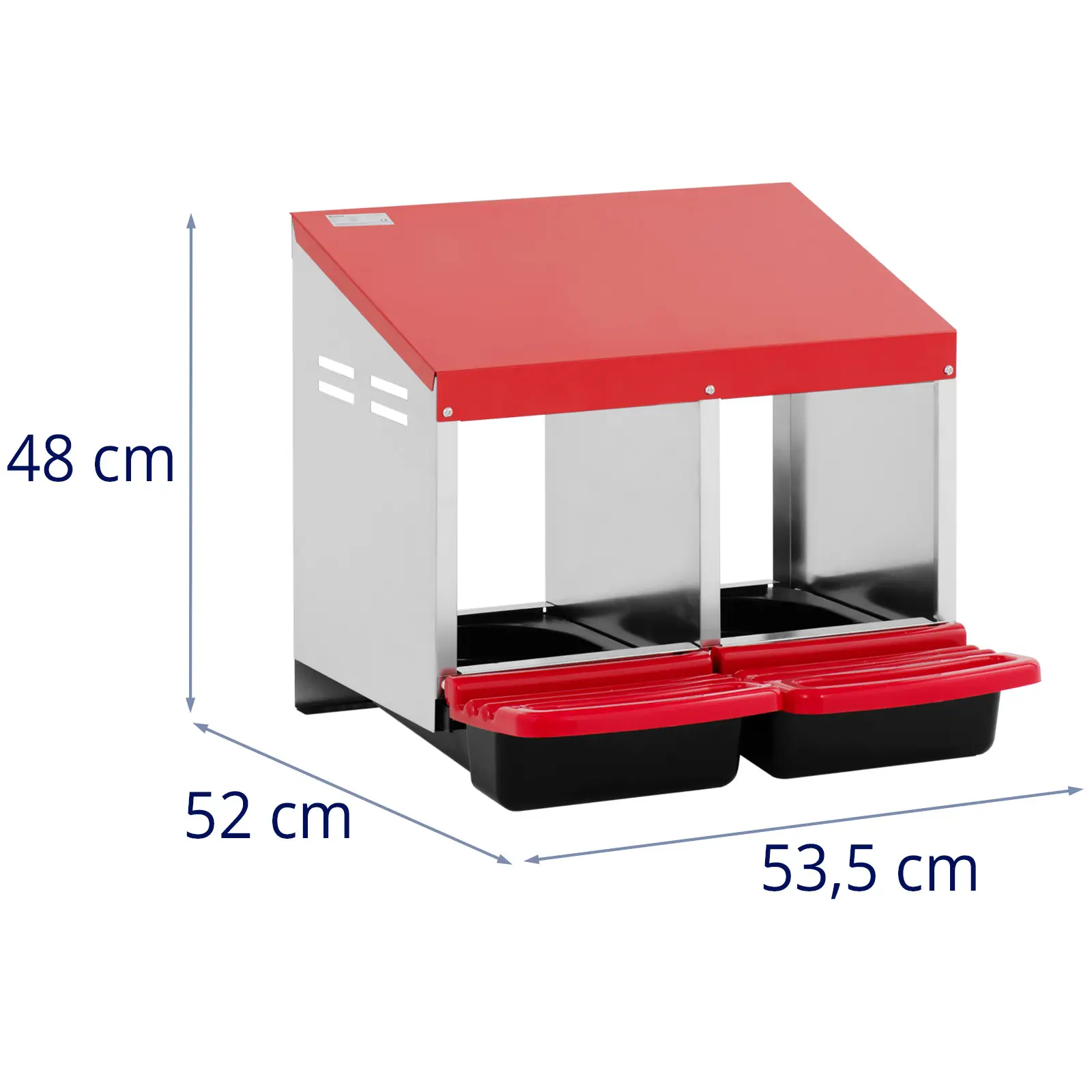 Nest Box - 2 compartments - galvanised steel - wall mounting