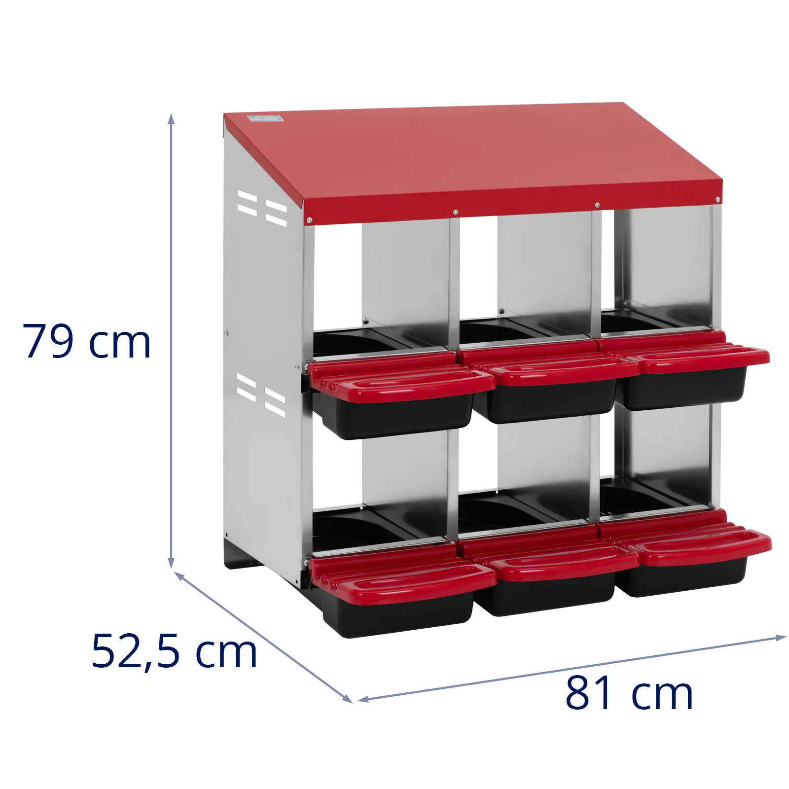 Nest Box - 6 compartments - galvanised steel - wall mounting