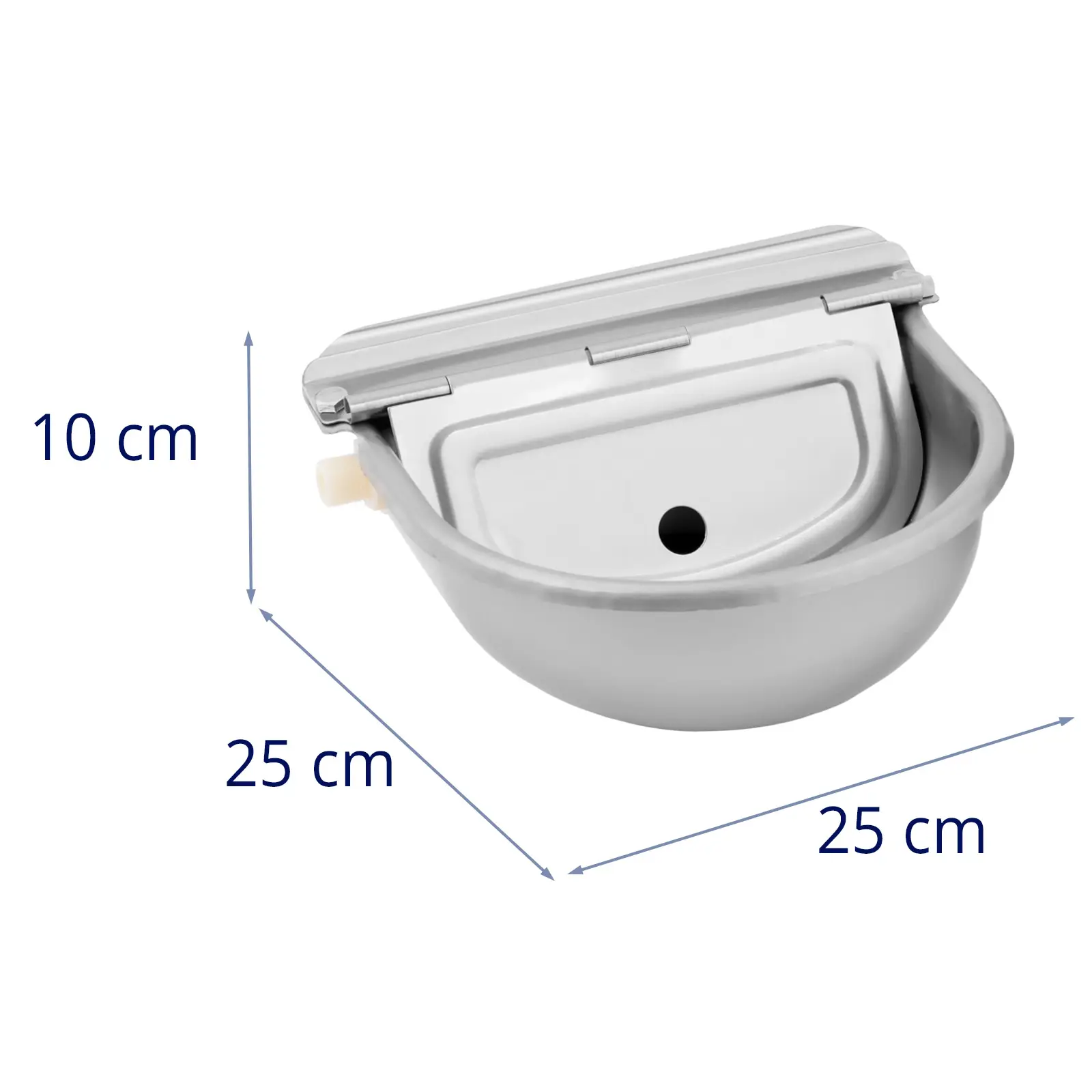 Plováková napáječka - 2 ks - 2,5 l - ušlechtilá ocel (Tloušťka materiálu: 1.2 mm)