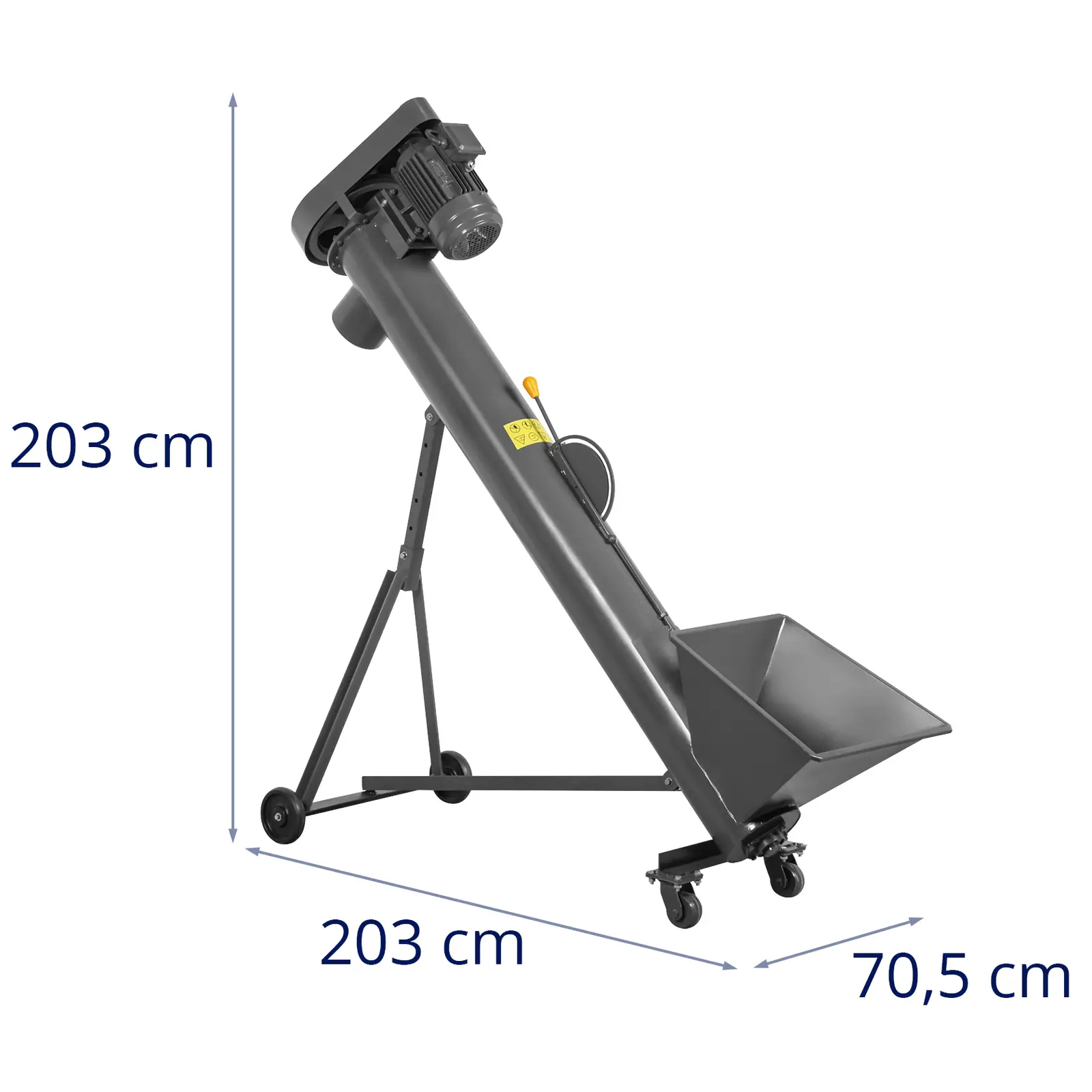 Šnekový dopravník - 1,4 m - do 1 000 kg/h - 1 400 ot/min - uhlíková ocel (Nouzový vypínač: Ano)