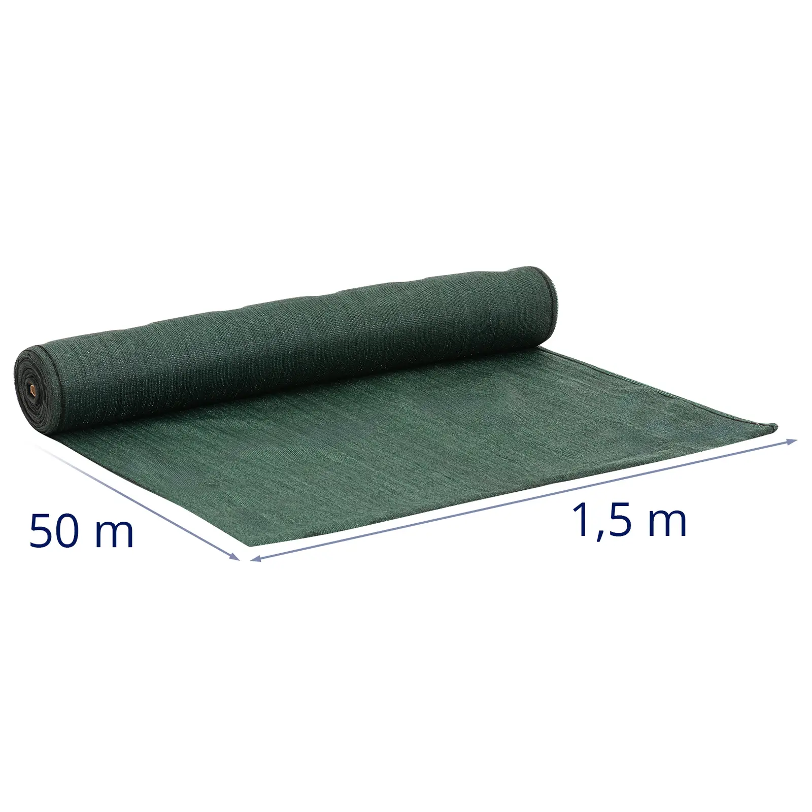 Telo ombreggiante - Tessuto HDPE - 50 x 1,5 m - Densità materiale 150 g/m² - Antistrappo - Resistente alle intemperie - Con materiale di montaggio