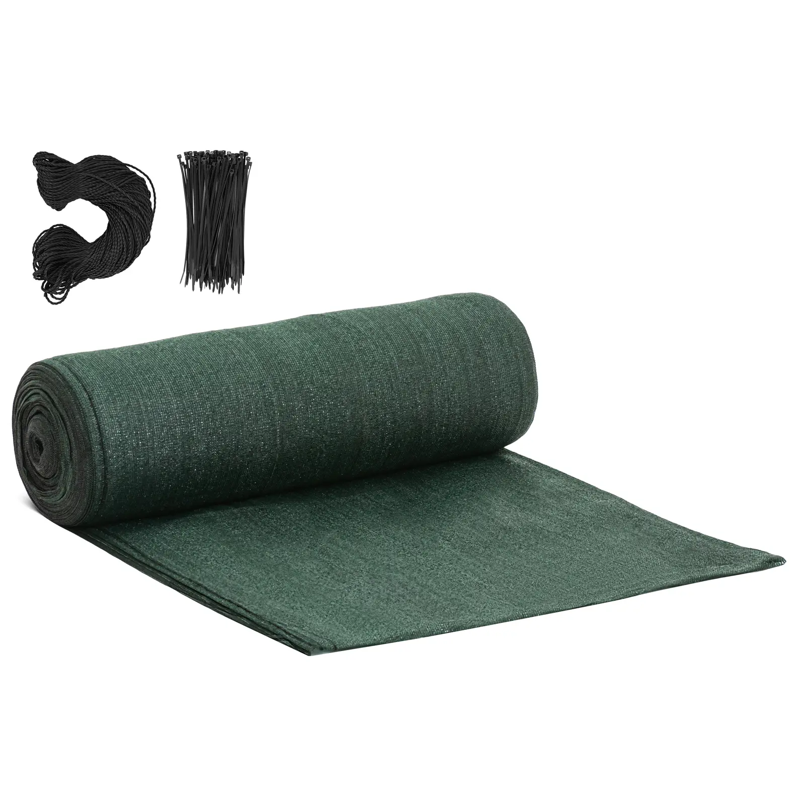 Malla de ocultación - tejido HDPE - 50 x 1,8 m - densidad del material 150 g/m² - resistente al desgarro - resistente a la intemperie - incl. Material de montaje