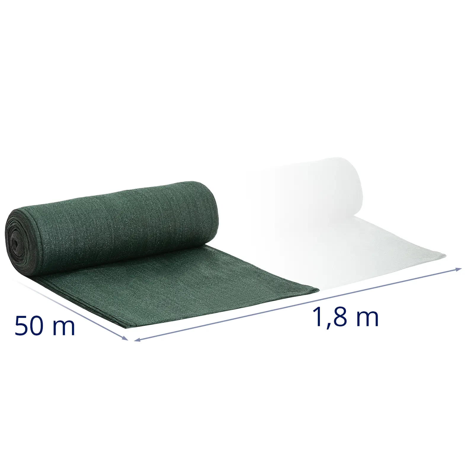 Rede de proteção - tecido HDPE - 50 x 1,8 m - densidade 150 g/m² - resistente aos rasgos - resistente às intempéries - acessórios de montagem.