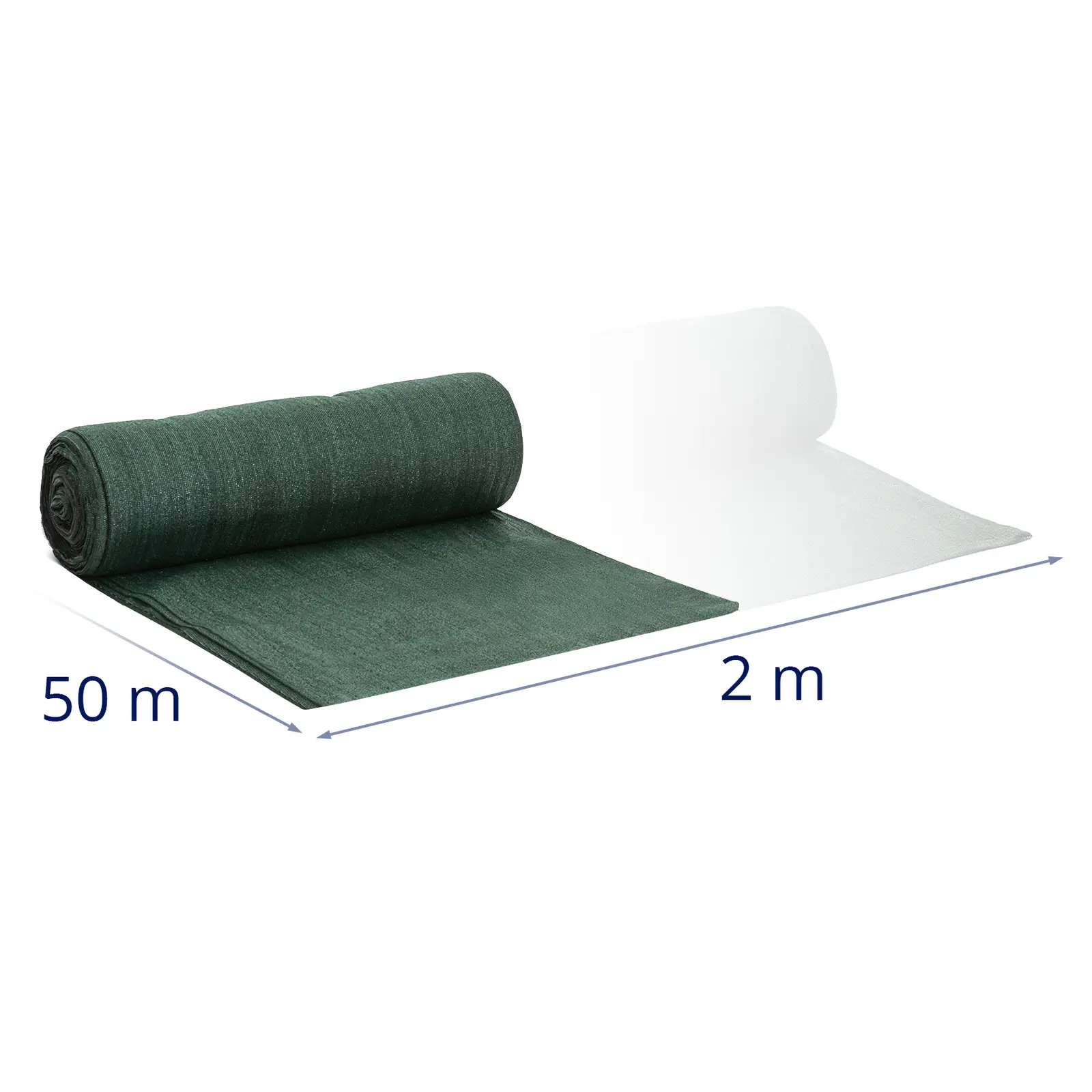 Plotová clona - HDPE tkanina - 50 x 2 m - hustota materiálu 150 g/m² - odolná proti roztrhnutiu - odolná proti poveternostným vplyvom - vrátane montážny materiál