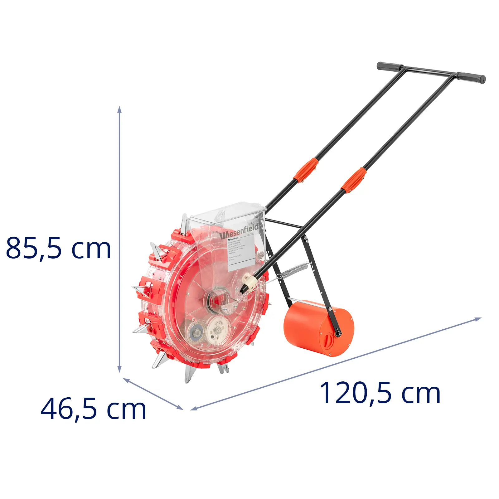 Push Seed Drill - 6 - 12 seed dispensers - sowing depth 7 - 9 cm