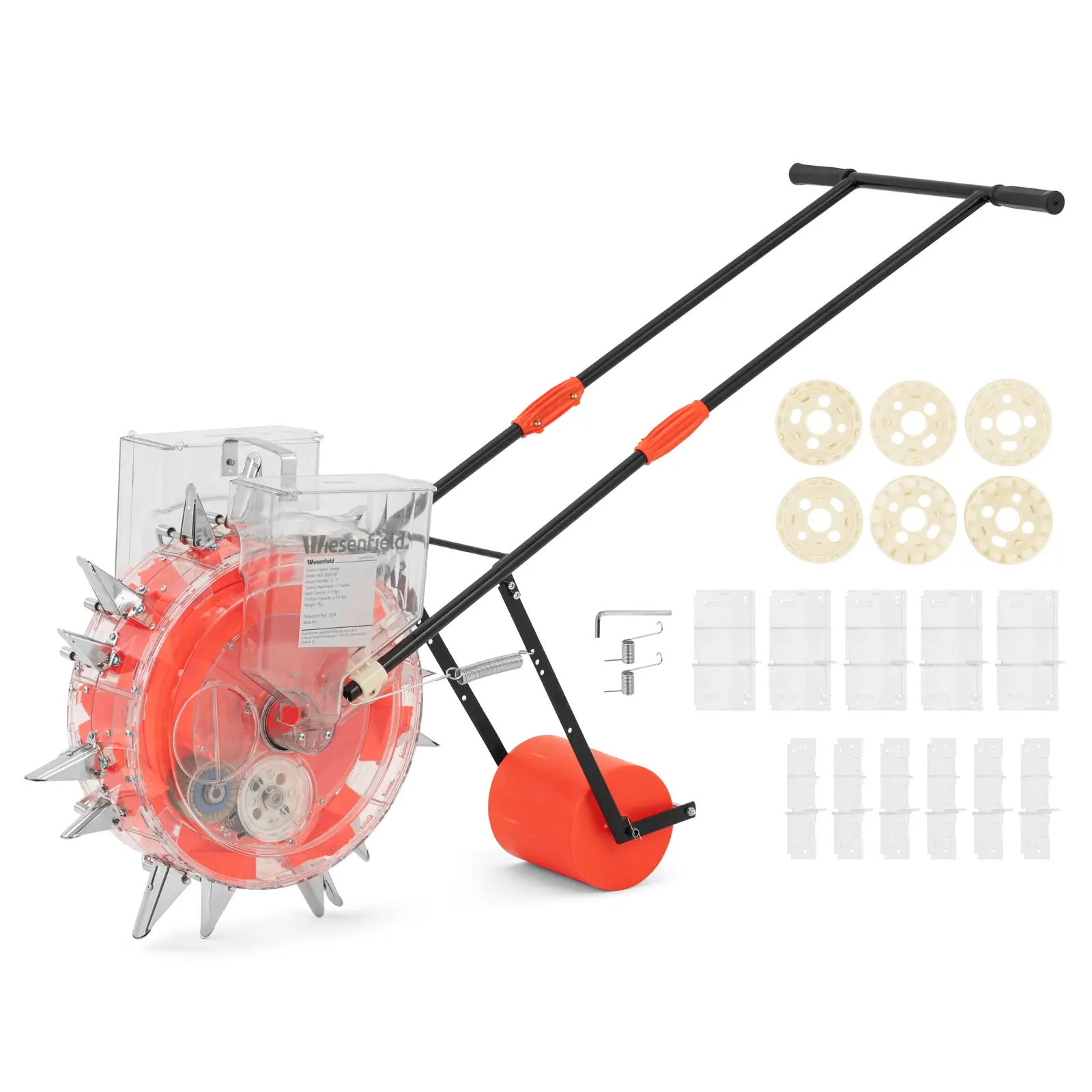 Sämaschine zum Schieben - 5 - 7 Saatspender - Saattiefe 7 cm