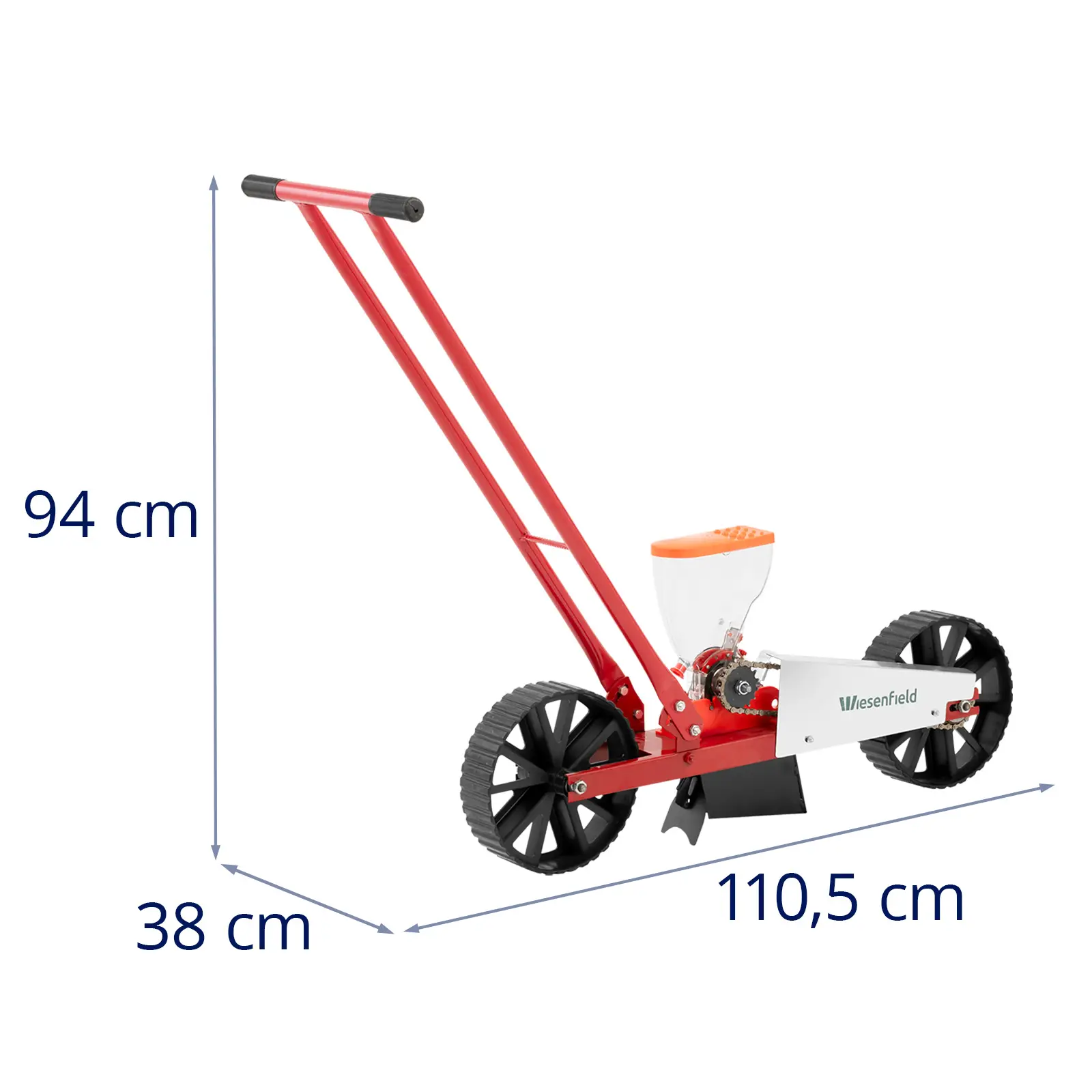 Push Seed Drill - sowing depth: 4 cm - single row