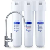 Filtre sous évier Aquaphor - Système de filtration d’eau à charbon actif - 3 étapes - 2,5 l/min - Avec robinet