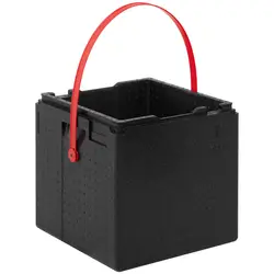 Thermo box - for 8 pizzas - red carrying strap - top loader