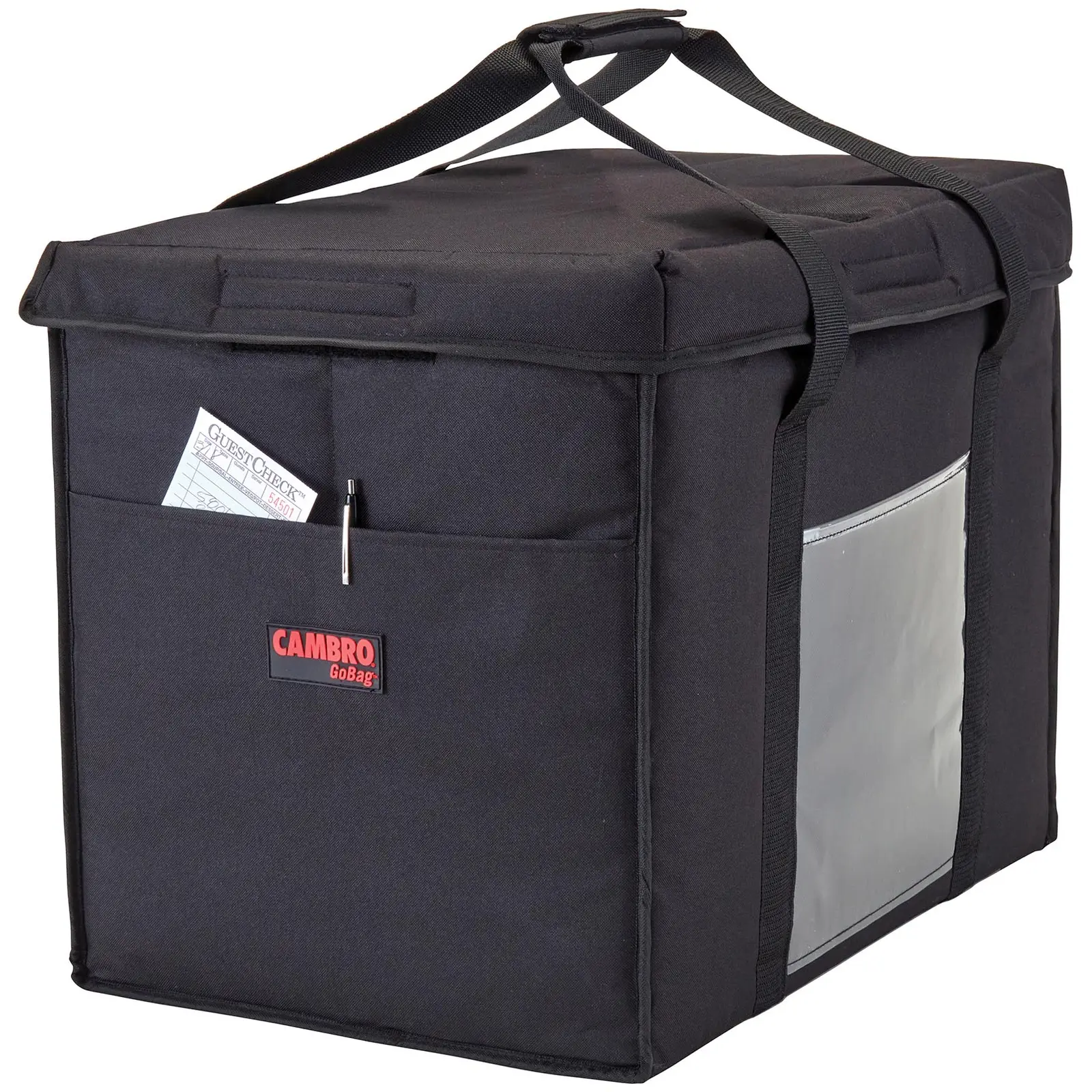 Ételszállító táska – 53.5 x 35.5 x 43 cm – Fekete – összehajtható
