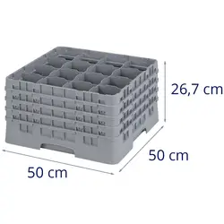 Glass Rack - 16 compartments - 50 x 50 x 26,7 cm - glass height: 23,8 cm