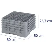 Rack para copos Camrack - 36 espaços - 50 x 50 x 26,7 cm - altura da louça: 23,8 cm
