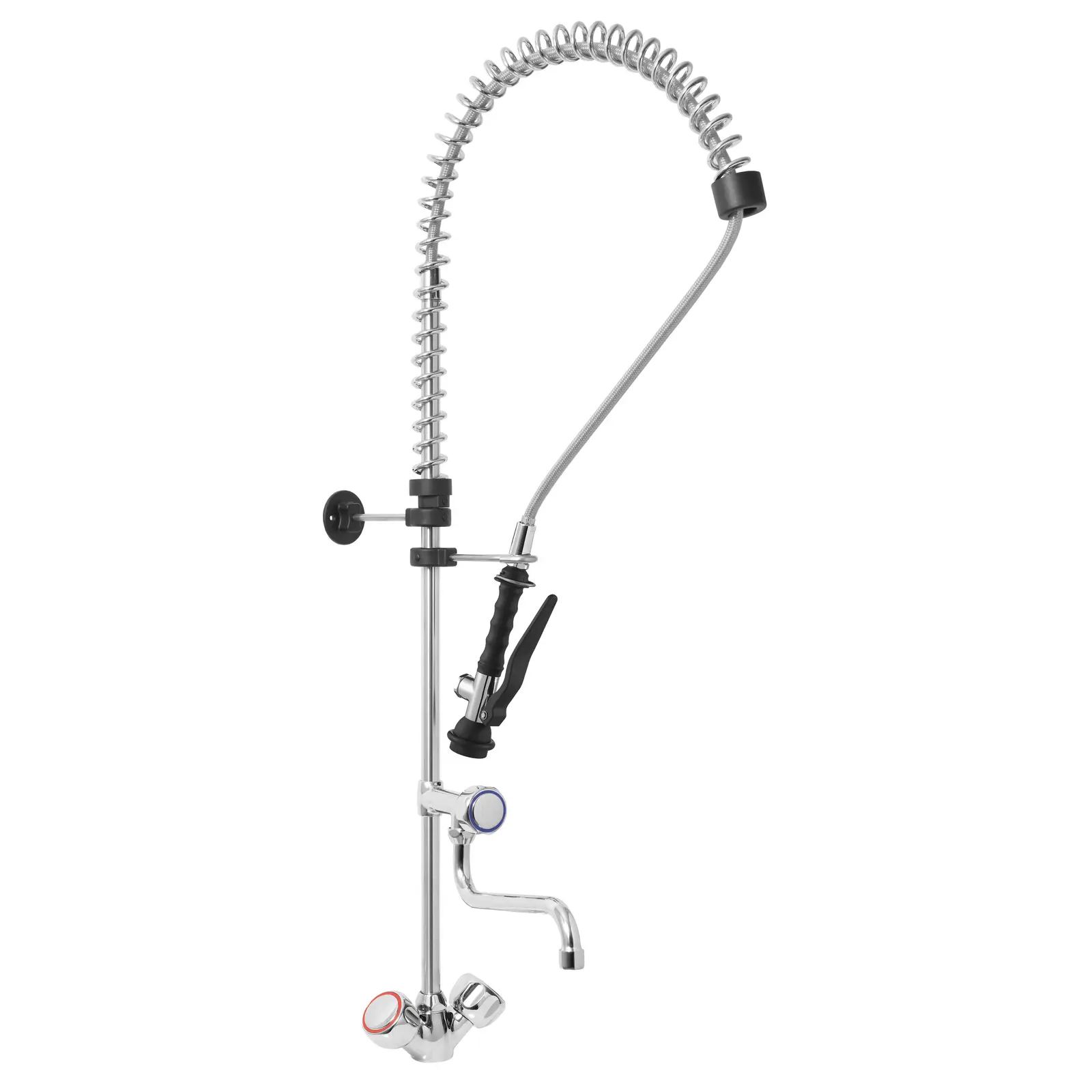 Einloch-Geschirrwaschbrause - verchromtes Messing - Wasserschlauch 1000 mm  - Wasserhahn 250 mm  - Produktbild