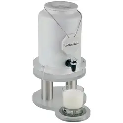 Дозатор за мляко - Неръждаема стомана, порцелан, акрил - 4 L
