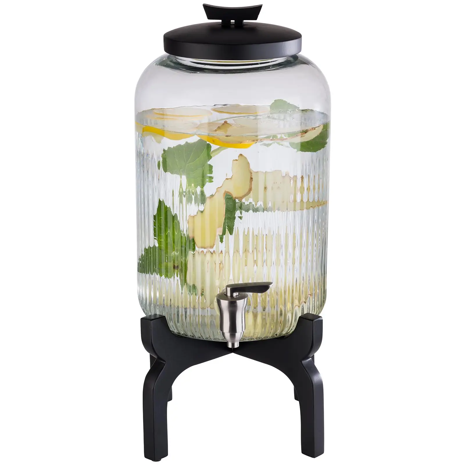 Juice Dispenser - 7 L - Glass, stainless steel, silicone, wood
