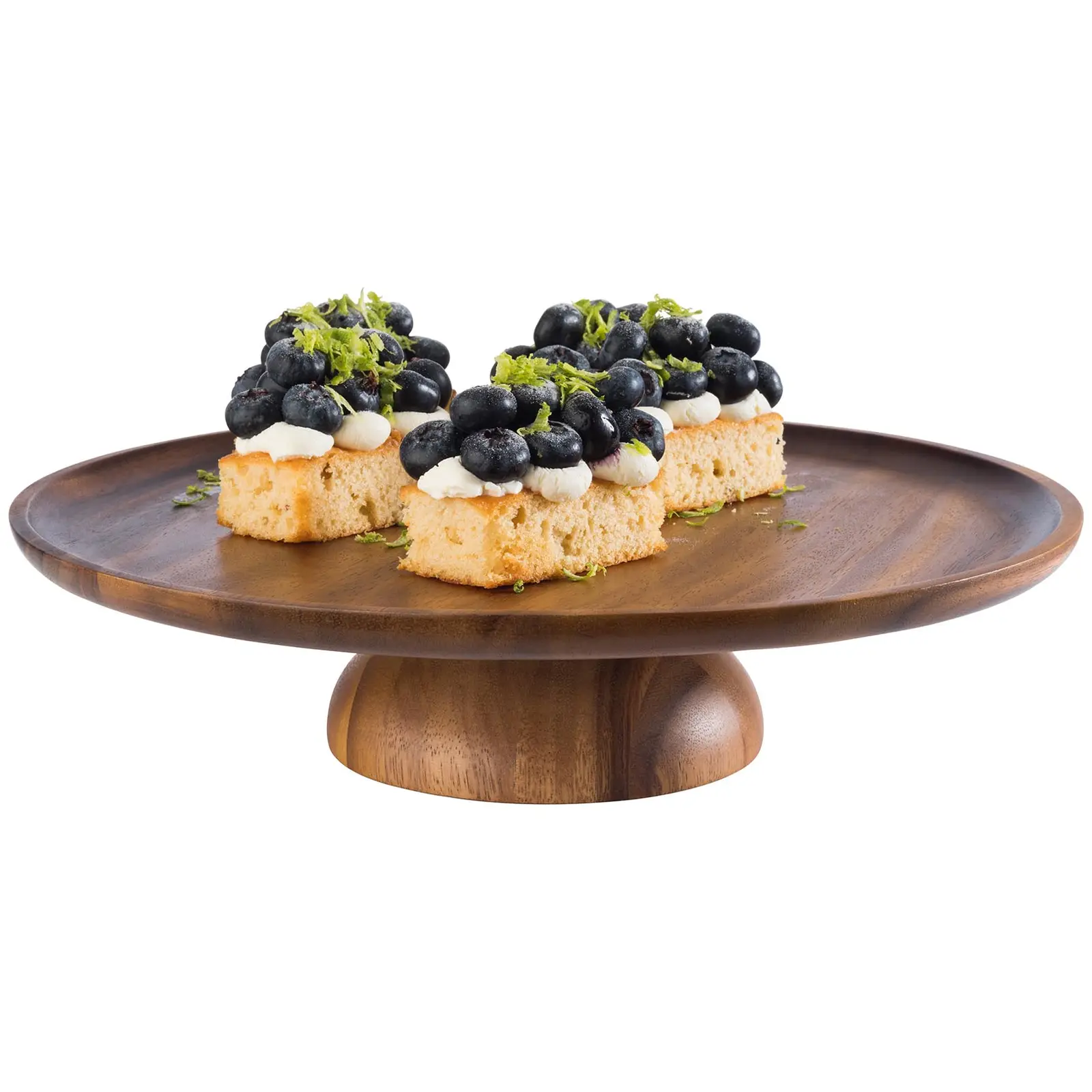 Présentoir à gâteau - Bois d'acacia huilé - Diamètre : 33 cm - Hauteur : 8 cm (Matériau(x): Bois d'acacia huilé)