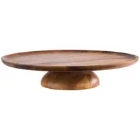 Cake Plate - Oiled acacia wood -  diameter: 38.5 cm - height: 8 cm