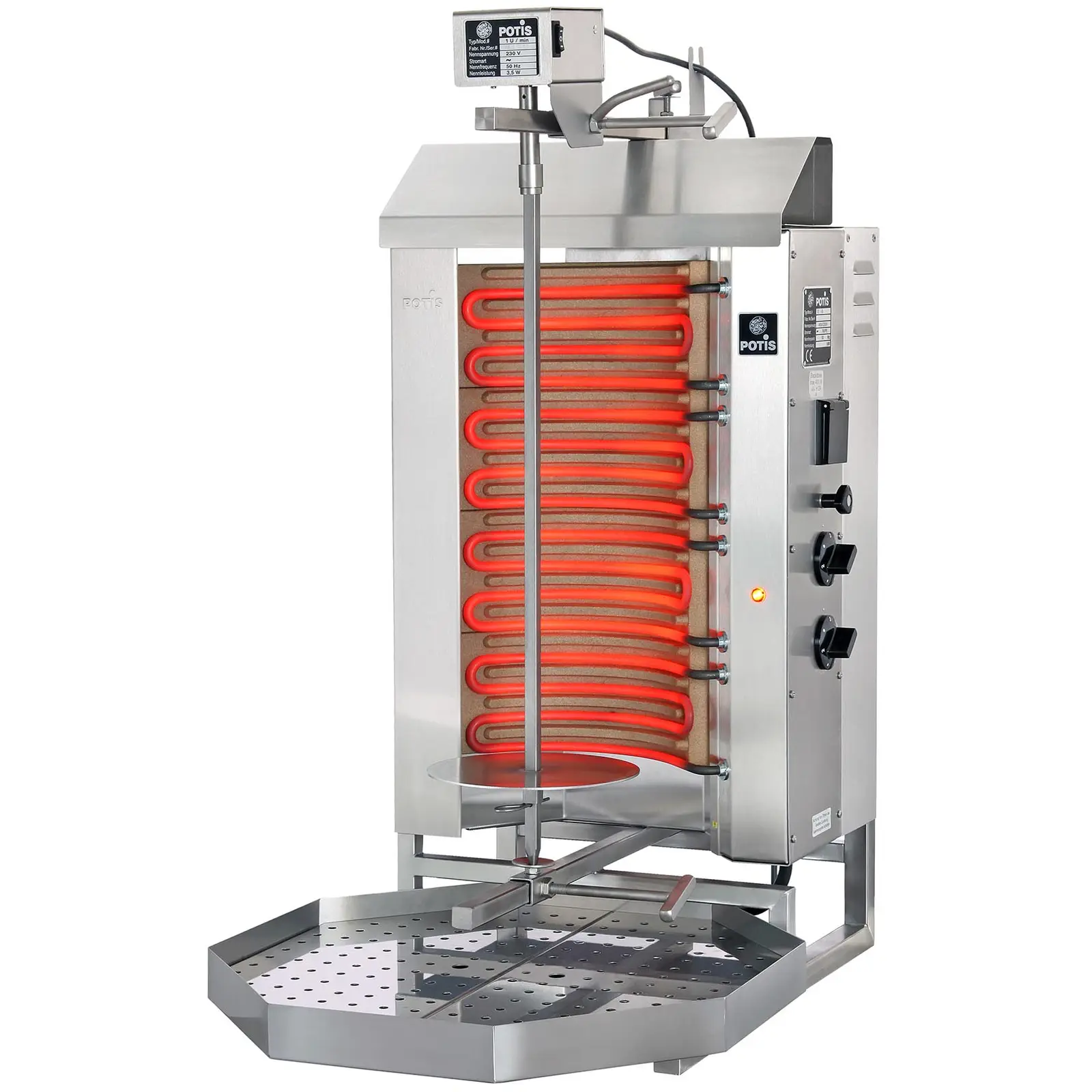 Kebabų kepsninė - 6 000 W - iki 30 kg mėsos