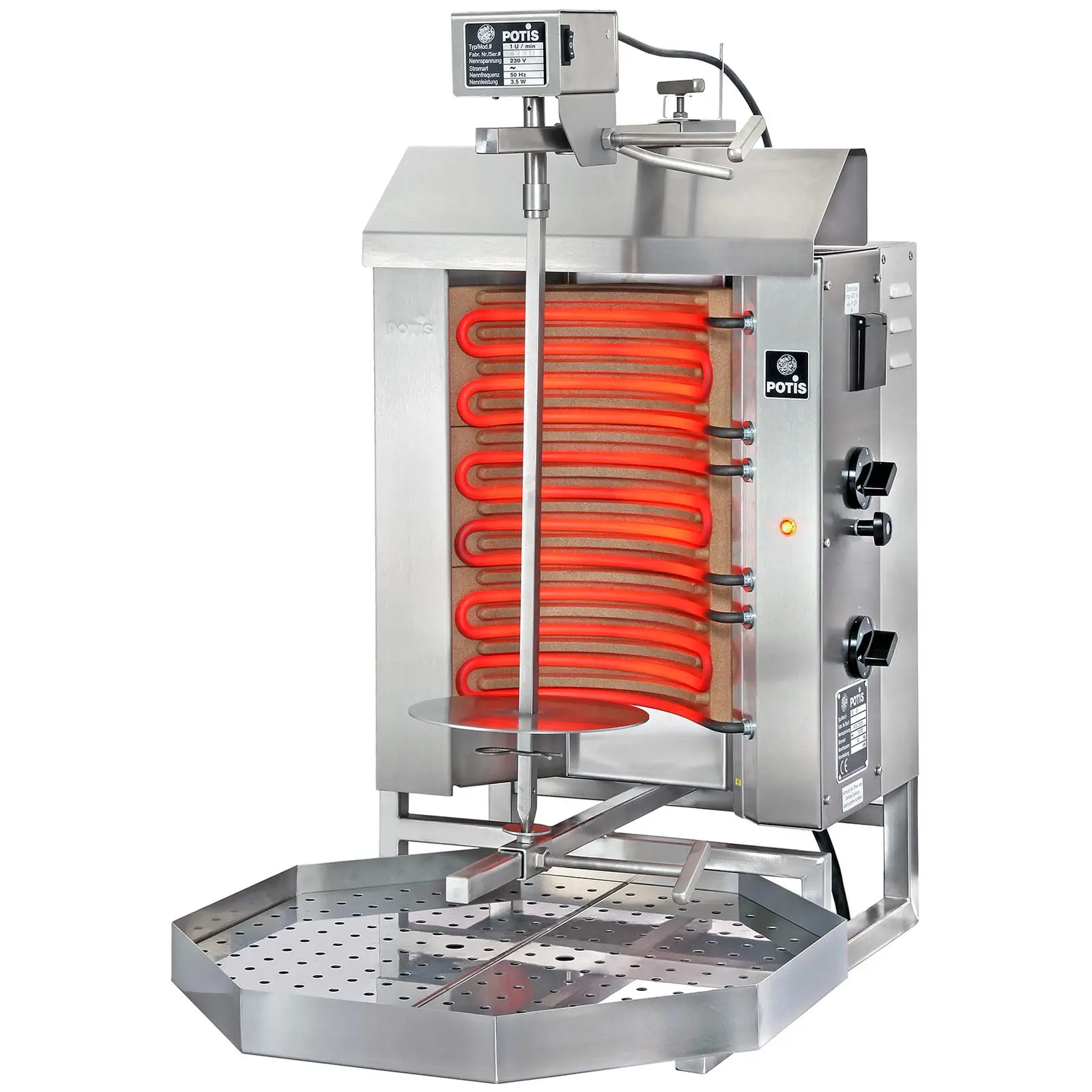 Kebabų kepsninė - 4 500 W - iki 15 kg mėsos