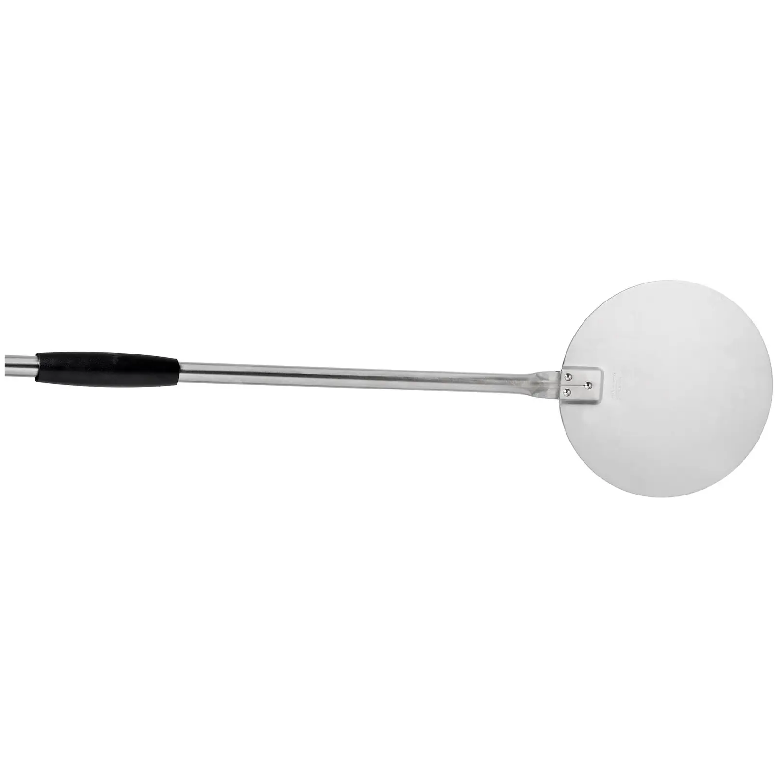 Příslušenství pro přípravu pizzy - 4 kusy - 2 lopaty na pizzu - rukojeť: 120 cm - Materiál: ušlechtilá ocel / hliník / mosaz / dřevo (Barva: Stříbrná)