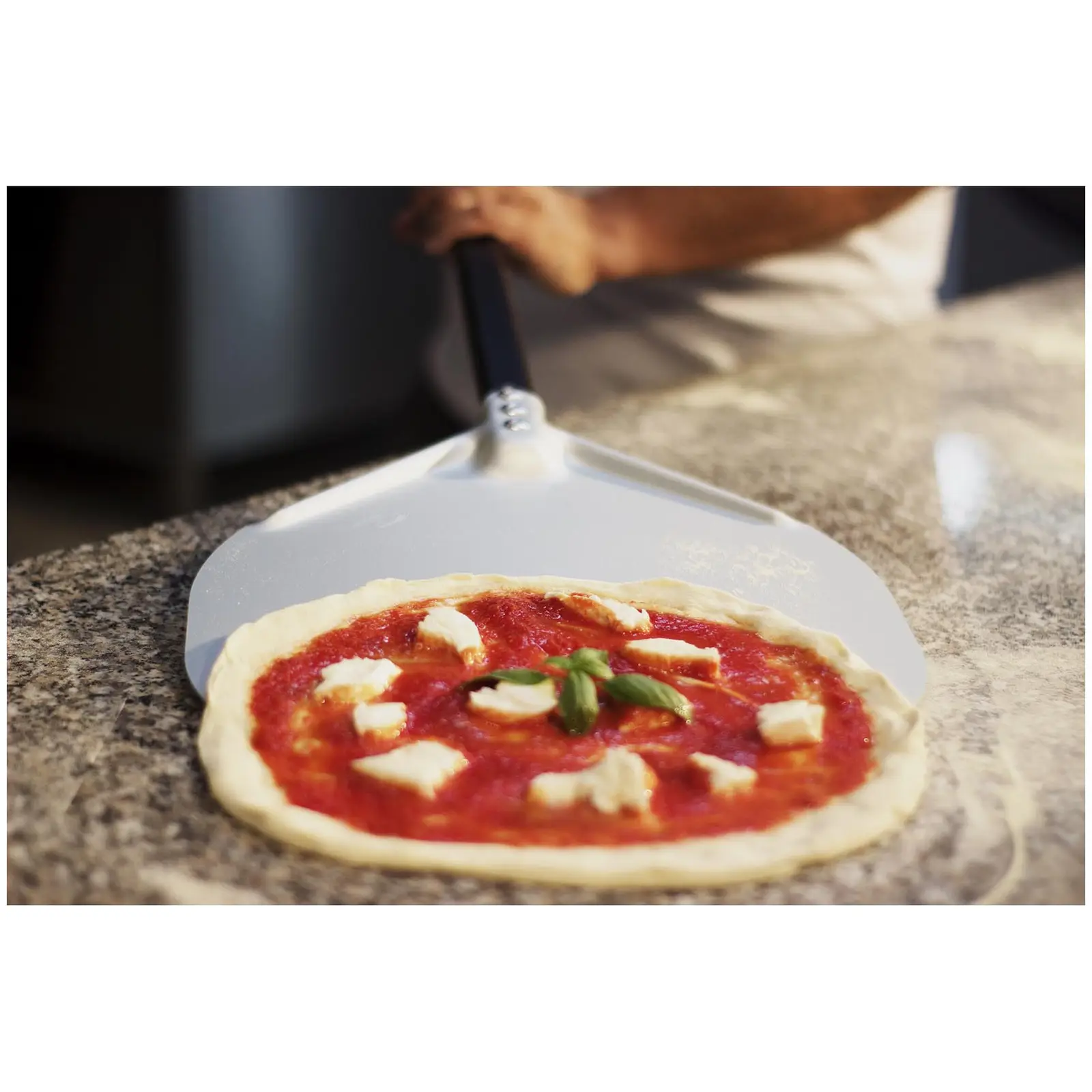 Pizzaspade - 32 x 32 cm - Handtag: 120 cm - Aluminium (anodiserat)