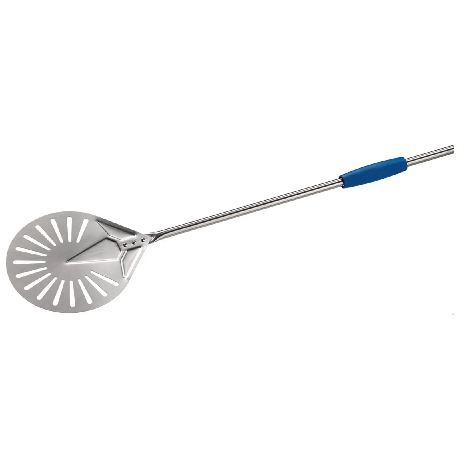 Pizzaspade - Ø23 cm - perforert - håndtak: 120 cm - rustfritt stål