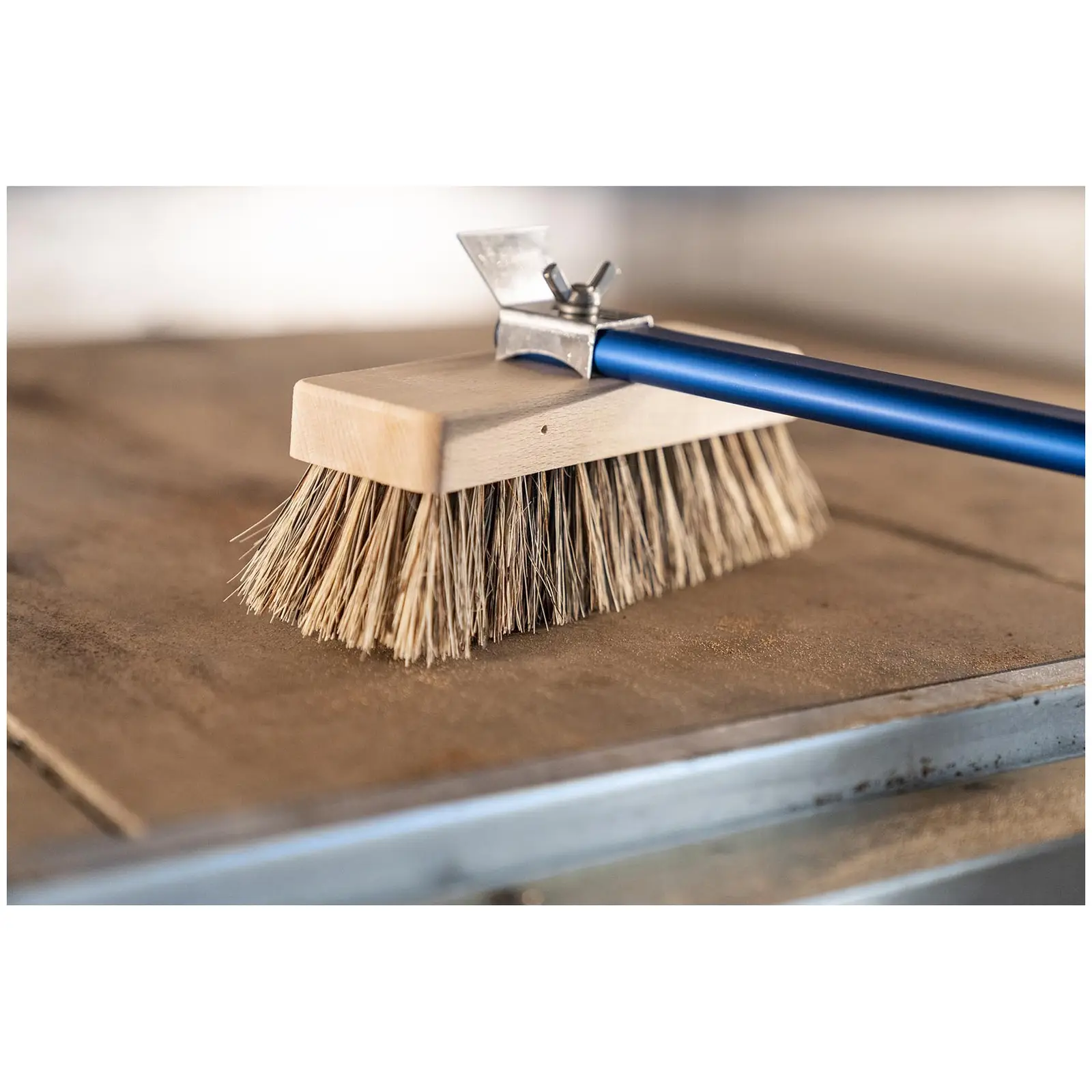 Brosse pour four à pizza - Brosse de 20 x 6 x 11 cm - Manche de 120 cm - Soies naturelles