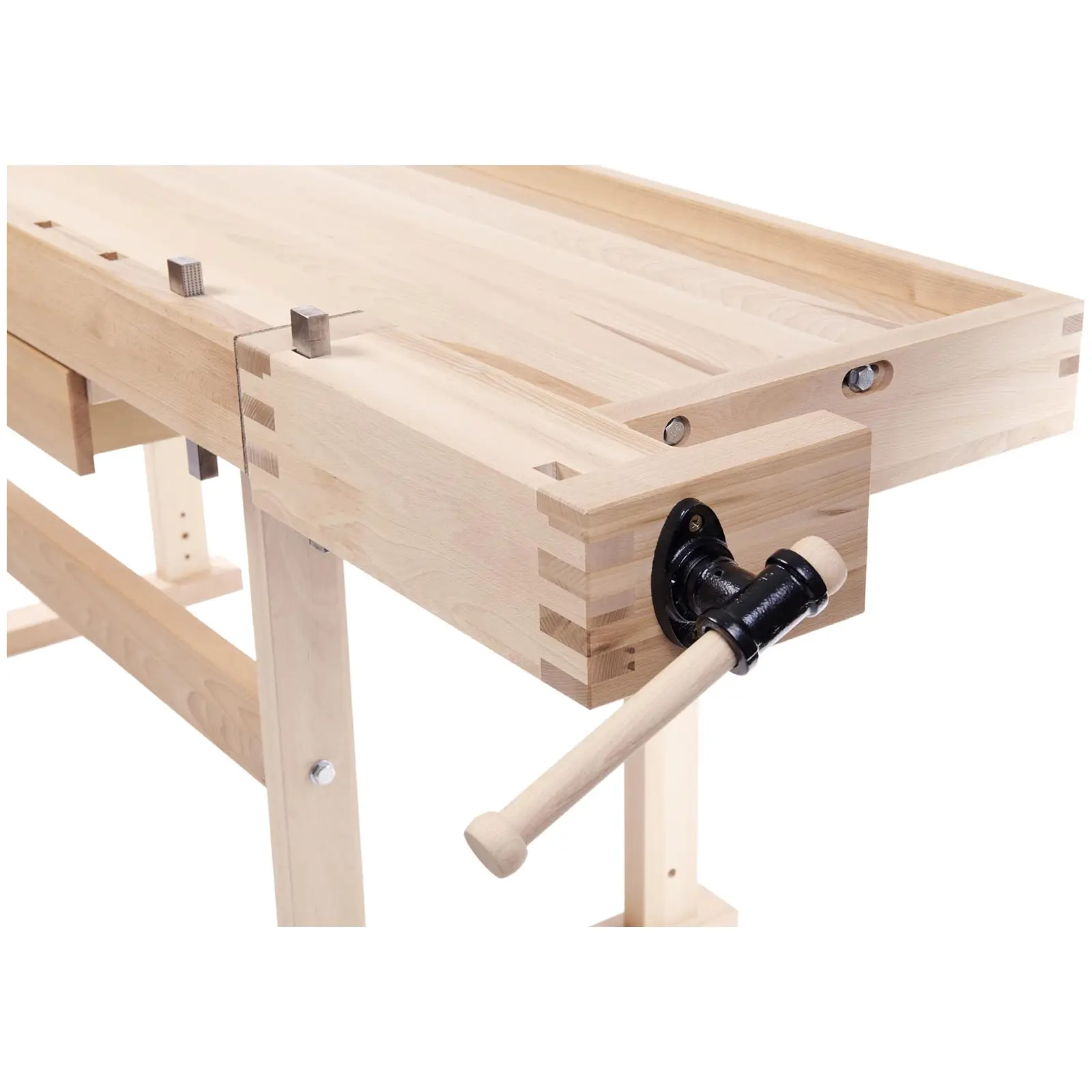 Mesa de carpintaria - madeira de faia - 2 tornos - tampo da mesa 2120 x 760 mm
