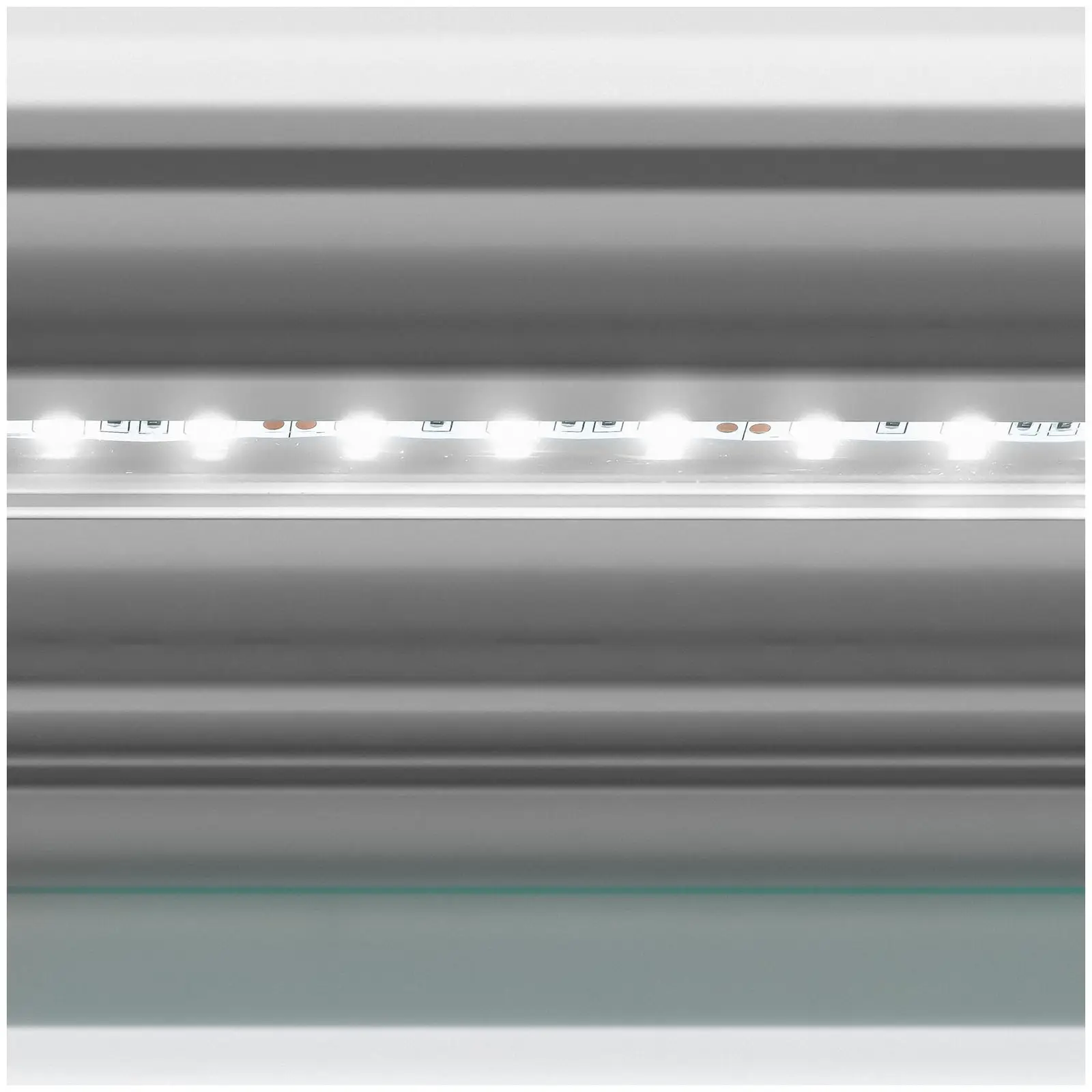 Jäätelövitriini - 540 l - LED - 4 pyörää - vaaleanvihreä/hopea