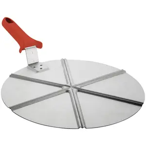 Pizza-paletkniv til servering - 30 cm - greb 18,5 cm - aluminium - 6 stykker