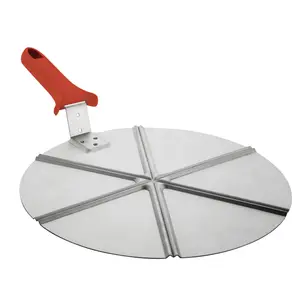 Pizza Serving Board - 40 cm - handle: 14 cm - aluminium - 6 portions