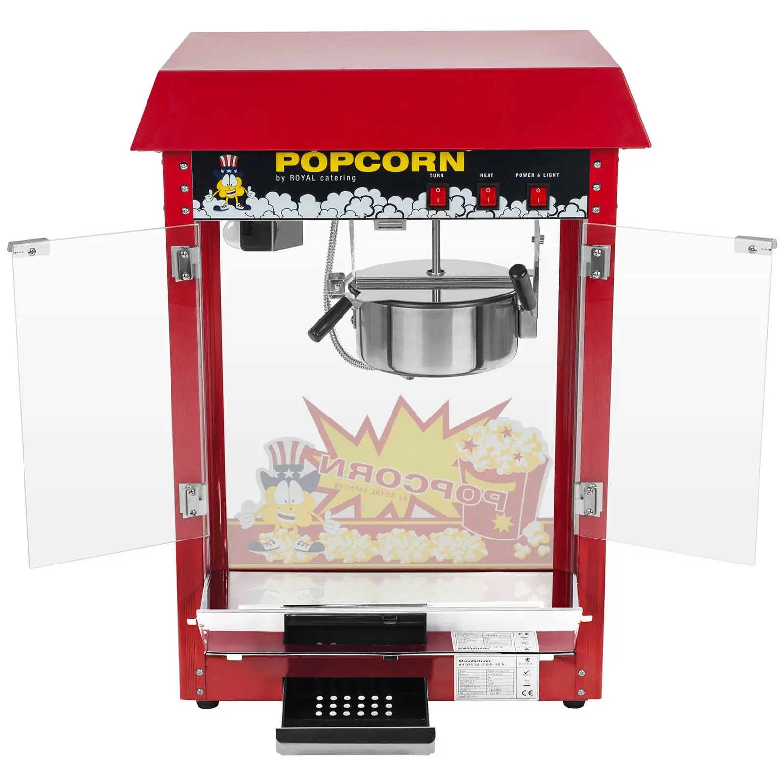 Popcorn Machine and Cotton Candy Machine Set - 1,600 W / 1,200 W - sneeze guard