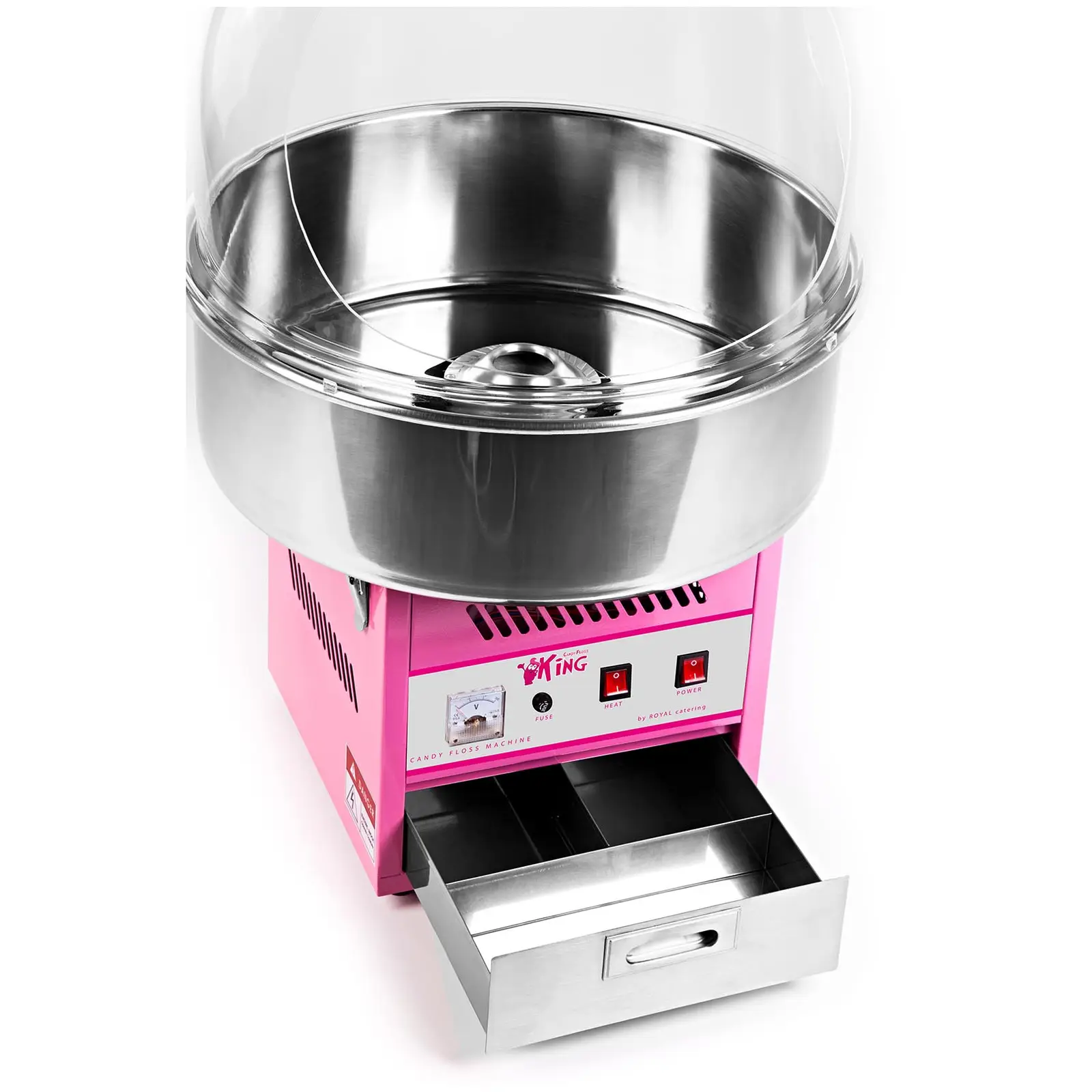 Popcorn Machine and Cotton Candy Machine Set - 1,600 W / 1,200 W - sneeze guard