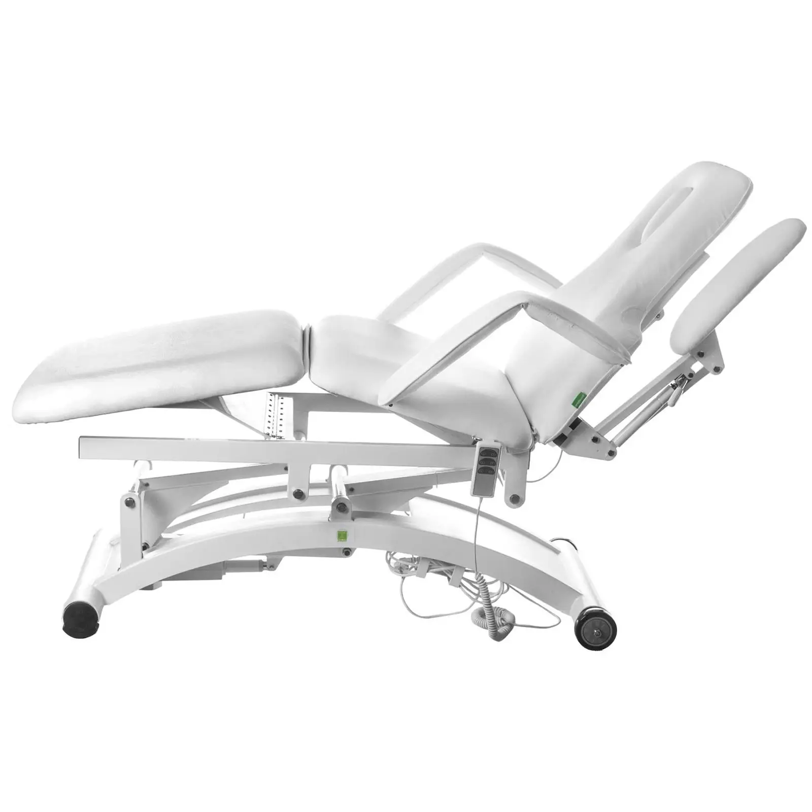 Sæt: Massagebriks elektrisk og saddelstol - 3 motorer - fjernbetjening - hvid (Forsendelsesmål (LxBxH): 0 x 0 x 0 cm)