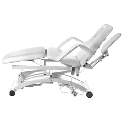 Zestaw Elektryczne łóżko do masażu Divine - białe + Krzesło siodłowe Relaxy z oparciem - białe