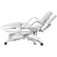 Sæt: Massagebriks elektrisk og saddelstol - 3 motorer - fjernbetjening - hvid