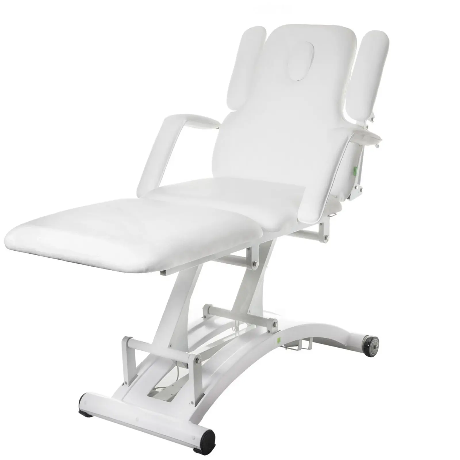 Sæt: Massagebriks elektrisk og saddelstol - 3 motorer - fjernbetjening - hvid (Forsendelsesvægt: 0 kg)