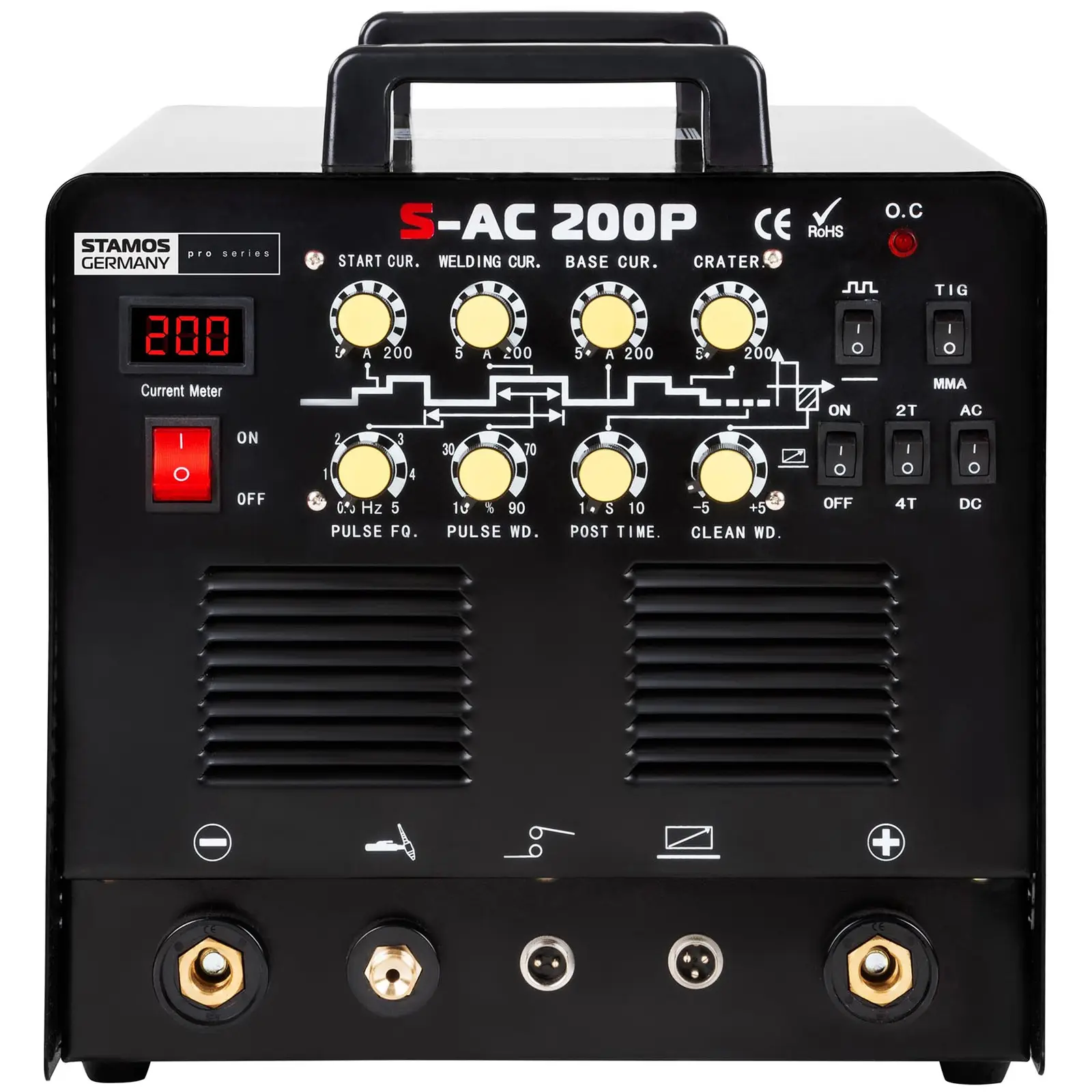 Svařovací set ALU svářečka - 200 A - 230 V - Puls - včetně nožního pedálu + Svářecí helma - Carbonic - PROFESSIONAL SERIES (Rozměry (DxŠxV): 0 x 0 x 0 cm)