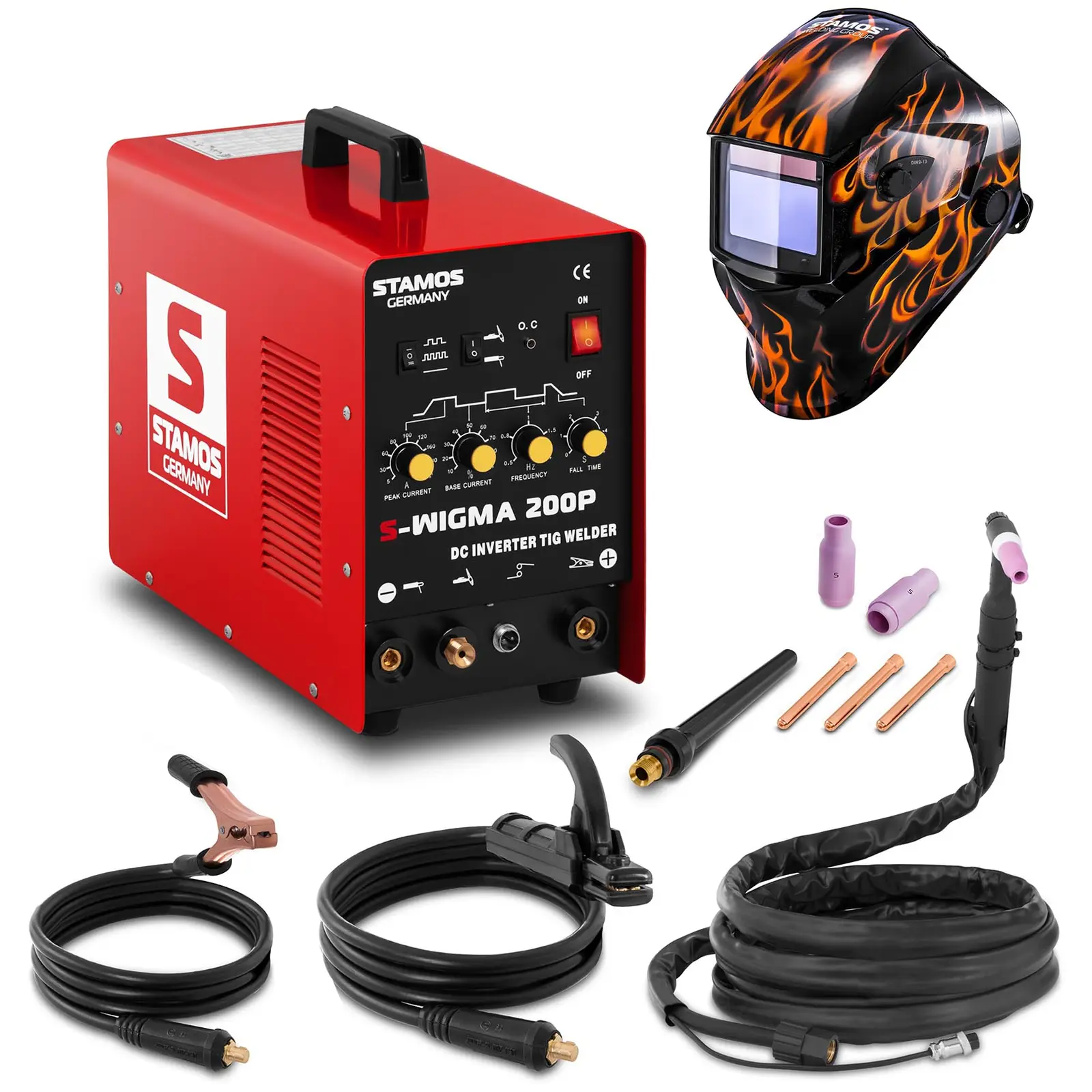 Svařovací set TIG svářečka - 200 A - 230 V -  Puls + Svářecí helma - Firestarter 500 - ADVANCED SERIES