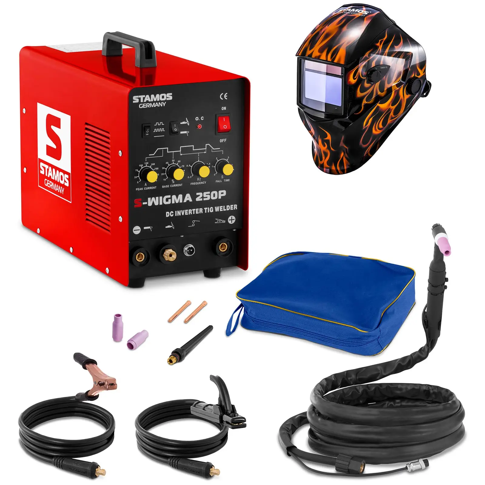 Welding Set TIG Welder - 250 A - 230 V - Pulse + Welding helmet – Firestarter 500 - ADVANCED SERIES