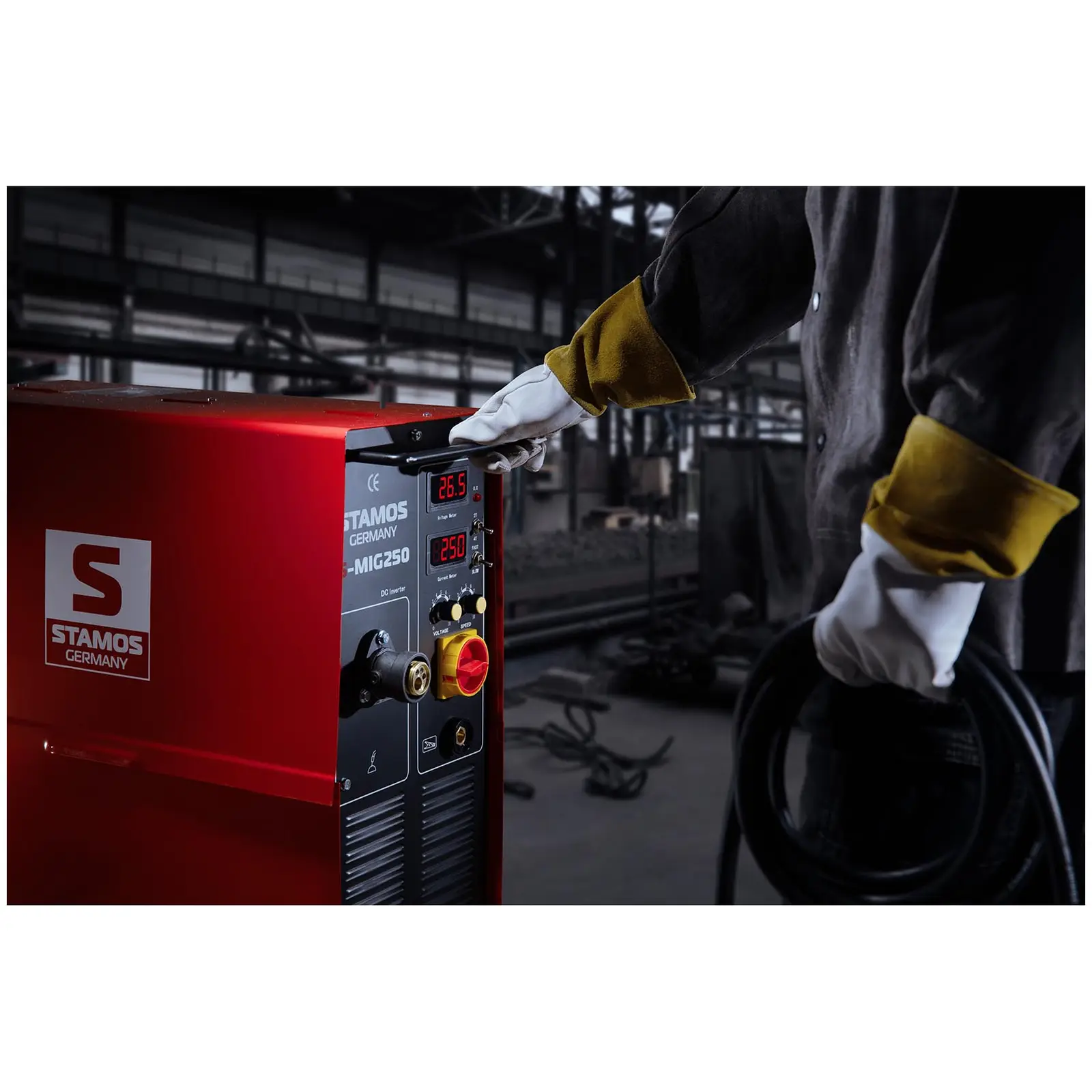 Svařovací set MIG/MAG svářečka - 250 A - 400 V - s vozíkem + Svářecí helma - Sub Zero - EASY SERIES (Rozměry zásilky (DxŠxV): 0 x 0 x 0 cm)