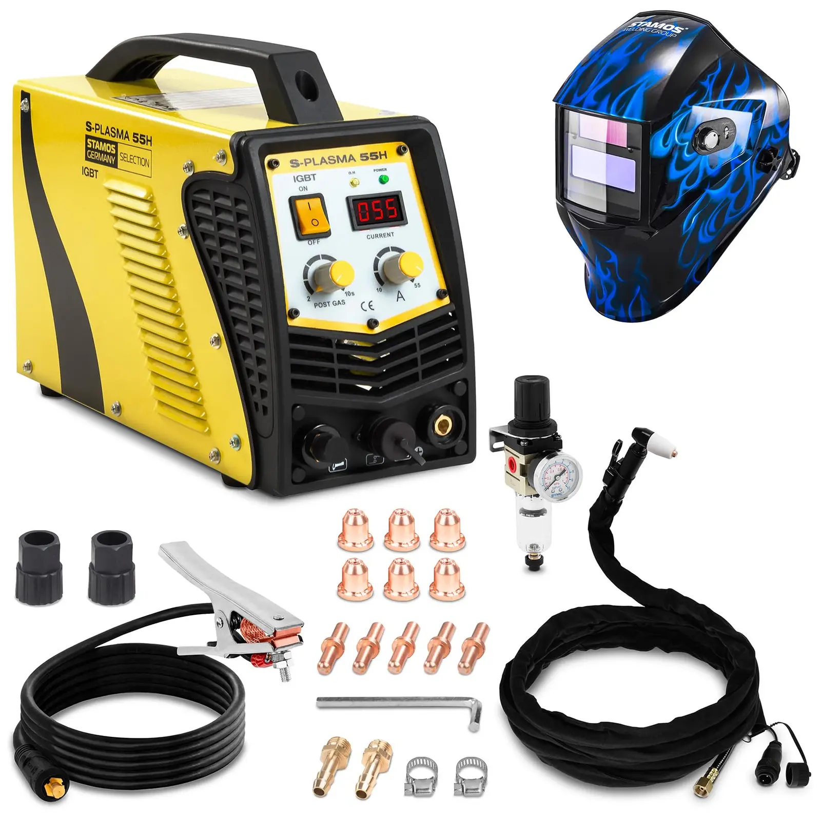 Welding Set Plasma Cutter - 55 A - 230 V + Welding helmet – Sub Zero - EASY SERIES