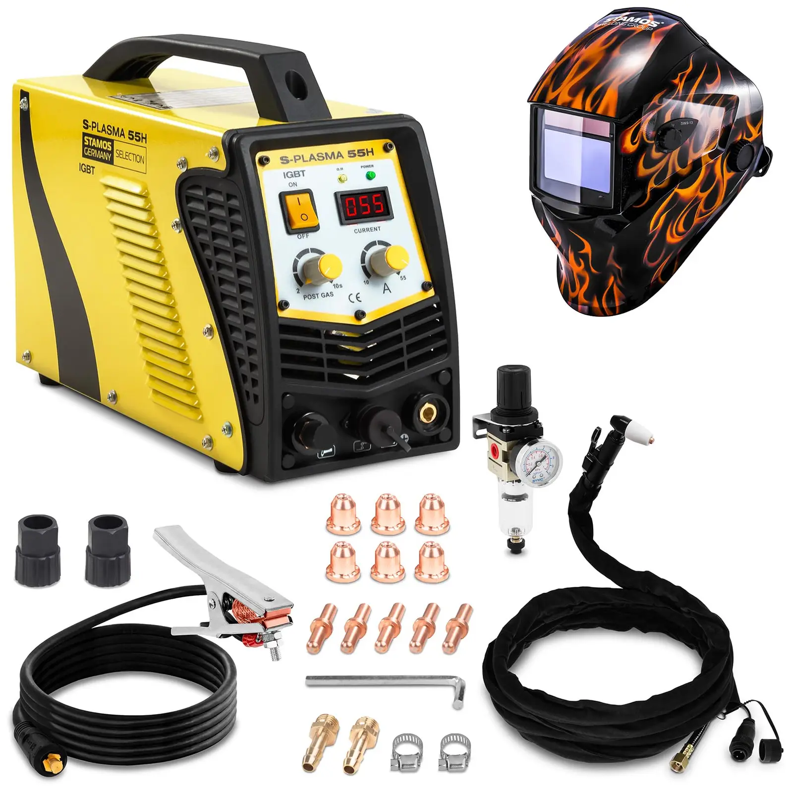 Welding Set Plasma Cutter - 55 A - 230 V + Welding helmet – Firestarter 500 - ADVANCED SERIES