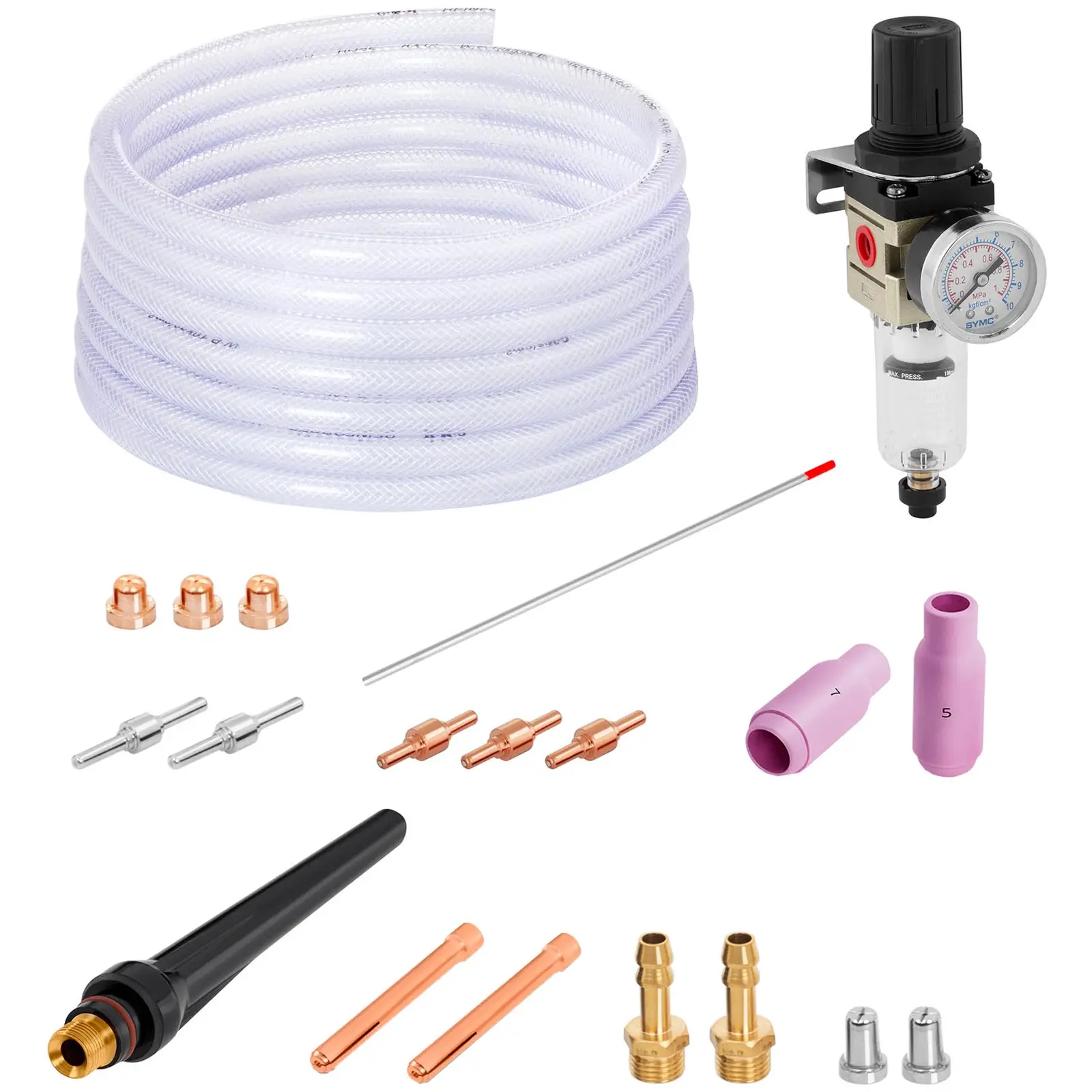 Svařovací set Kombi svářečka - TIG 180 A -Cut 40 A - MMA + Svářecí helma - Carbonic - PROFESSIONAL SERIES (6)