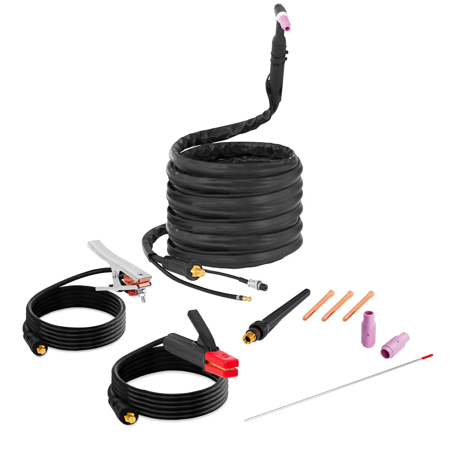 Svařovací set TIG svářečka - 200A - 230 V - Puls - digitální - 2/4 takt + Svářecí helma - Carbonic - PROFESSIONAL SERIES (Hmotnost zásilky: 0 kg)