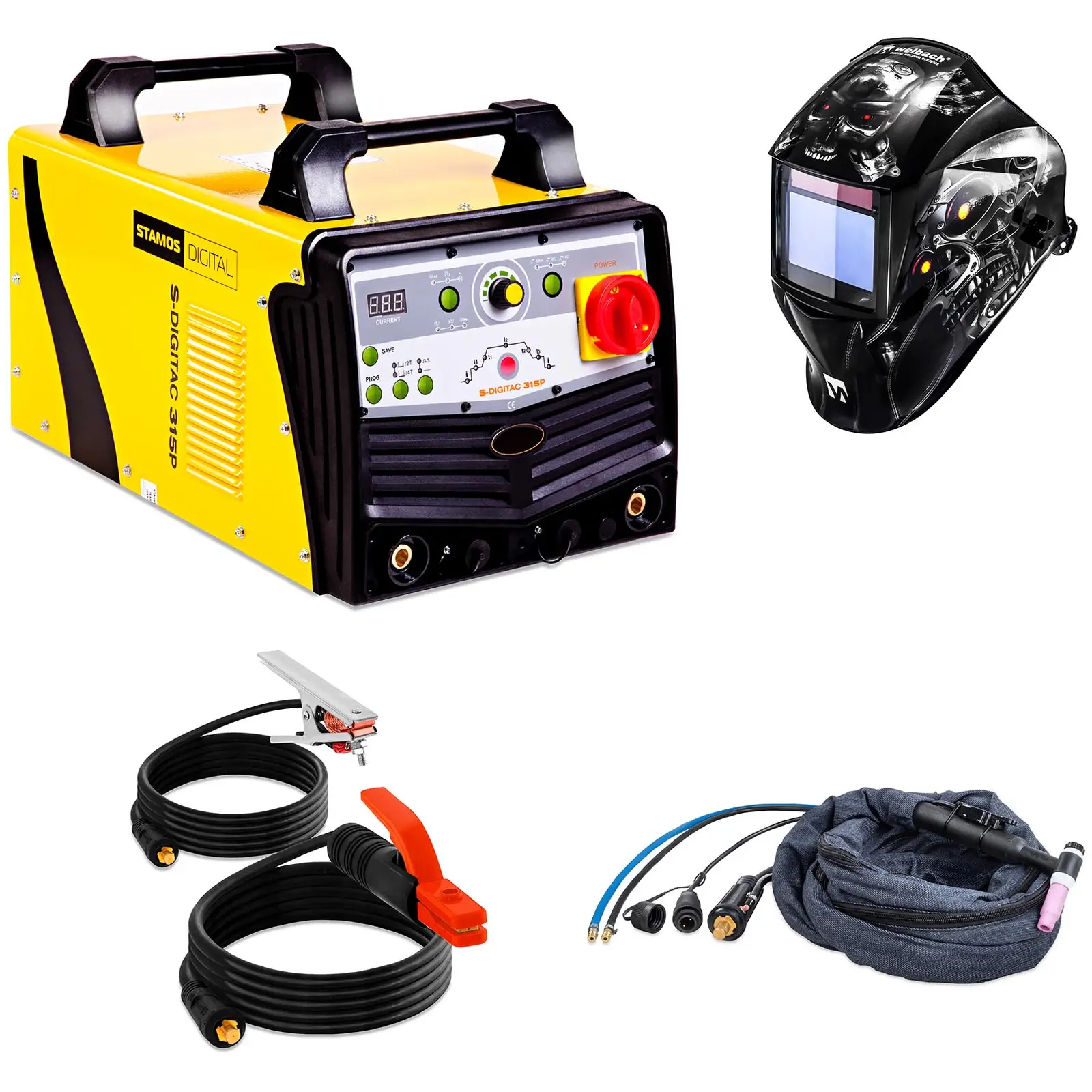 Welding Set Aluminium Welder - 315 A - 400 V - Pulse - digital - 2/4 Tact + Welding helmet – Metalator - EXPERT SERIES